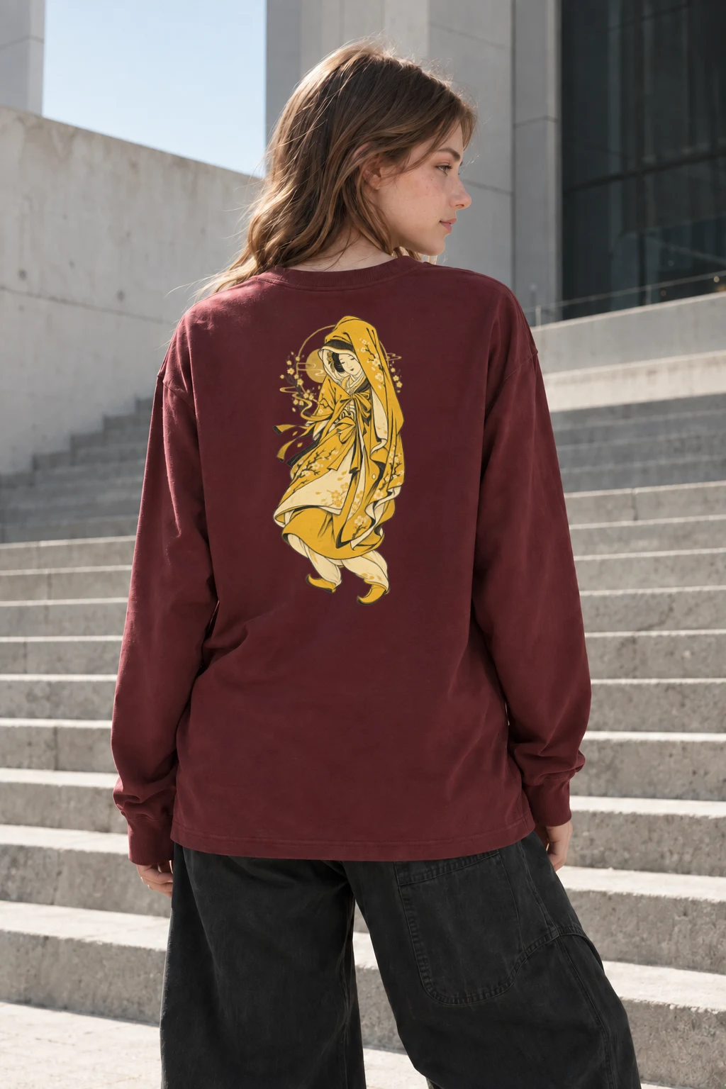 "Floral Hooded Muse" Unisex Longsleeve T-shirt | Gildan 2400
