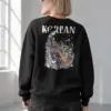 "Floral Kimono Muse" Heavy Blend Unisex Crewneck Sweatshirt | Gildan 18000