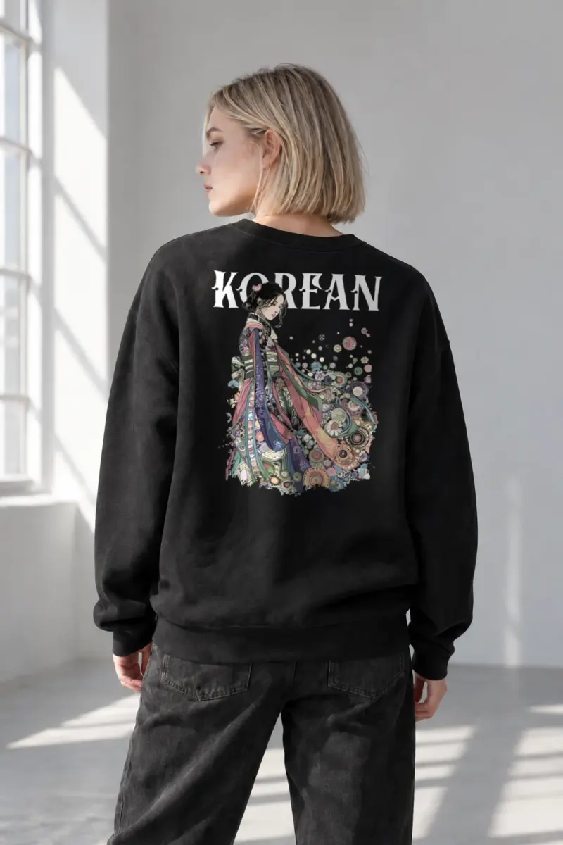 “Floral Kimono Muse” Heavy Blend Unisex Crewneck Sweatshirt | Gildan 18000