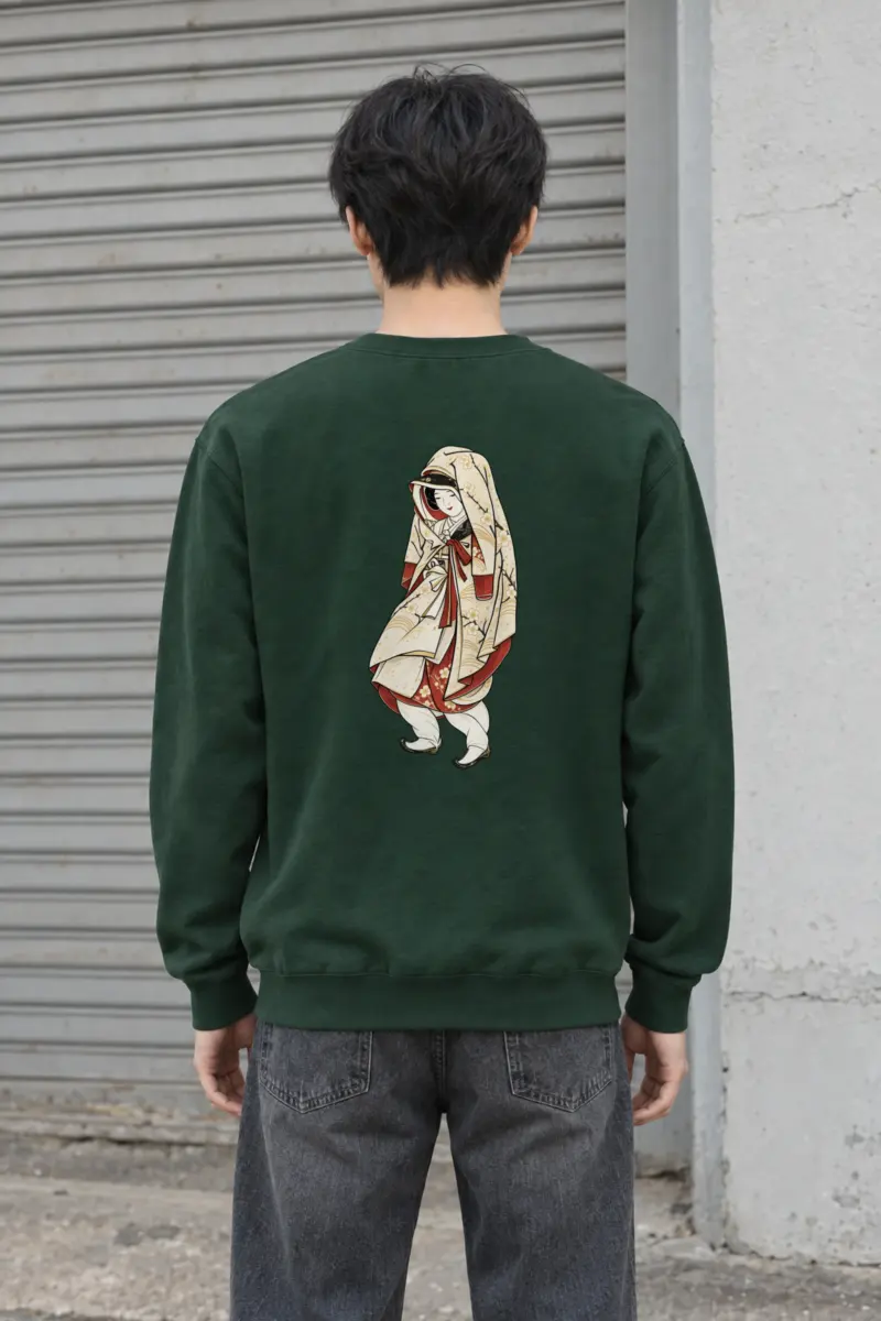 "Floral Kimono Muse" Heavy Blend Unisex Crewneck Sweatshirt