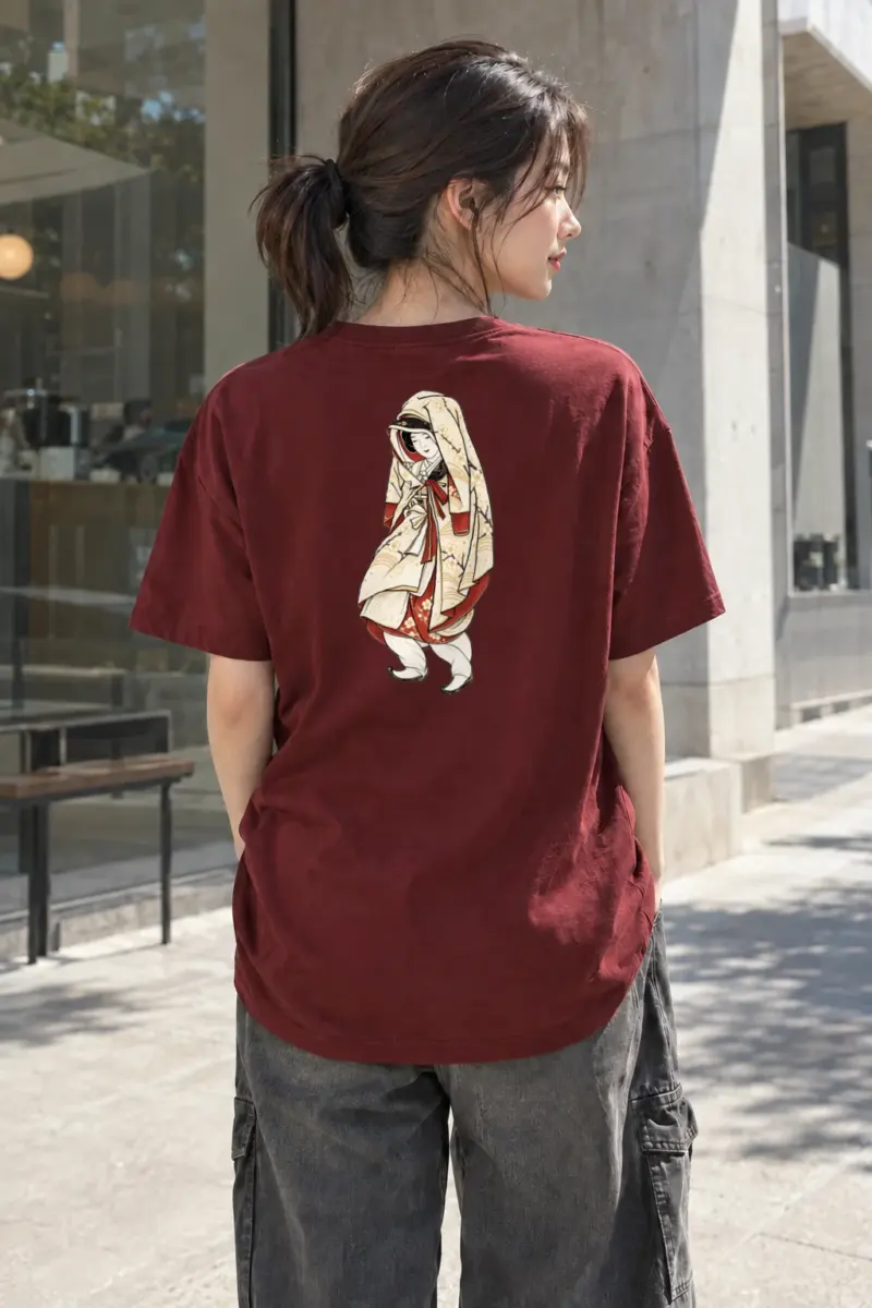 "Floral Kimono Muse" Heavyweight Unisex Crewneck T-shirt | Gildan 5000