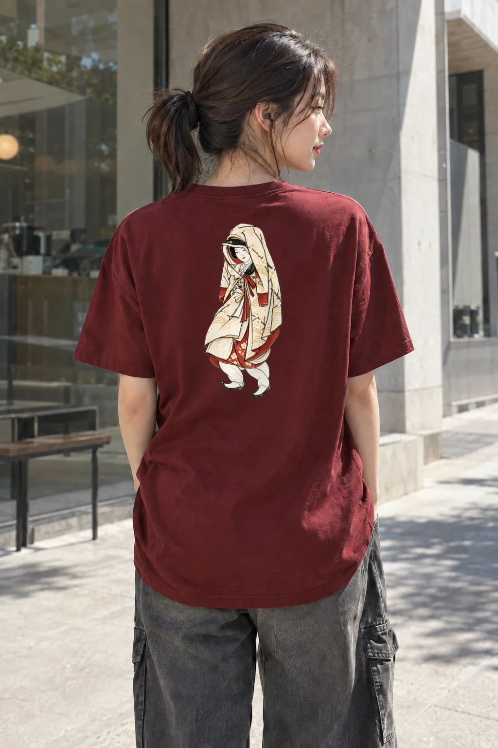 "Floral Kimono Muse" Heavyweight Unisex Crewneck T-shirt | Gildan 5000
