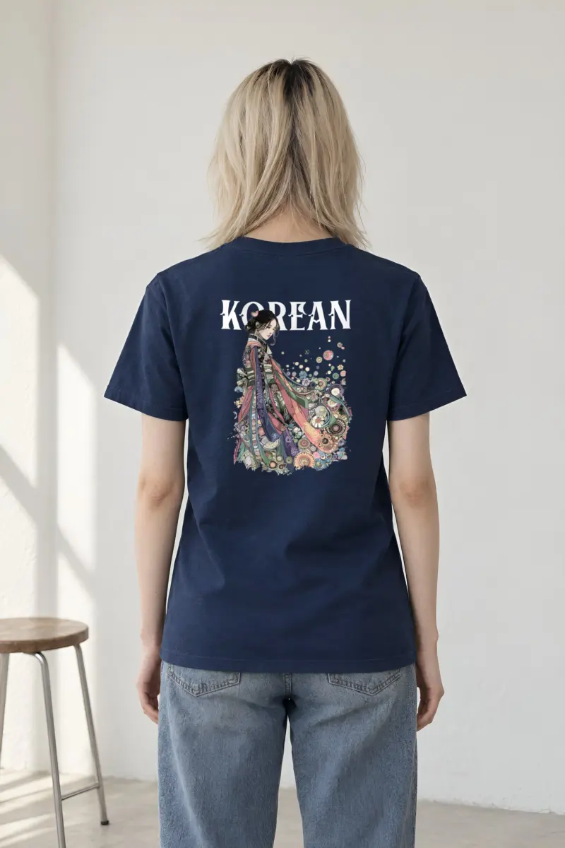 "Floral Kimono Muse" Heavyweight Unisex Crewneck T-shirt