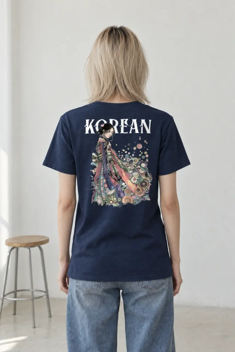 "Floral Kimono Muse" Heavyweight Unisex Crewneck T-shirt | Gildan 5000