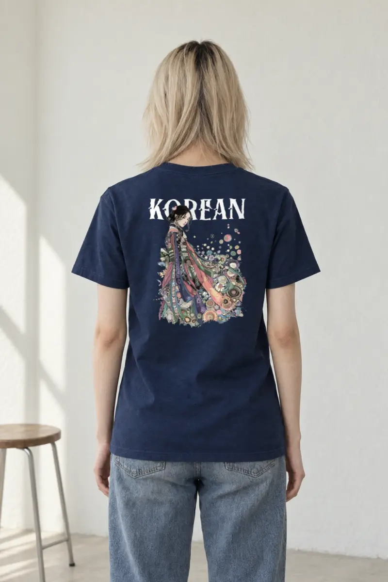 "Floral Kimono Muse" Heavyweight Unisex Crewneck T-shirt