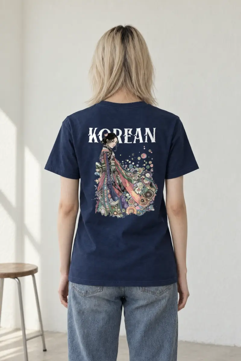 "Floral Kimono Muse" Heavyweight Unisex Crewneck T-shirt