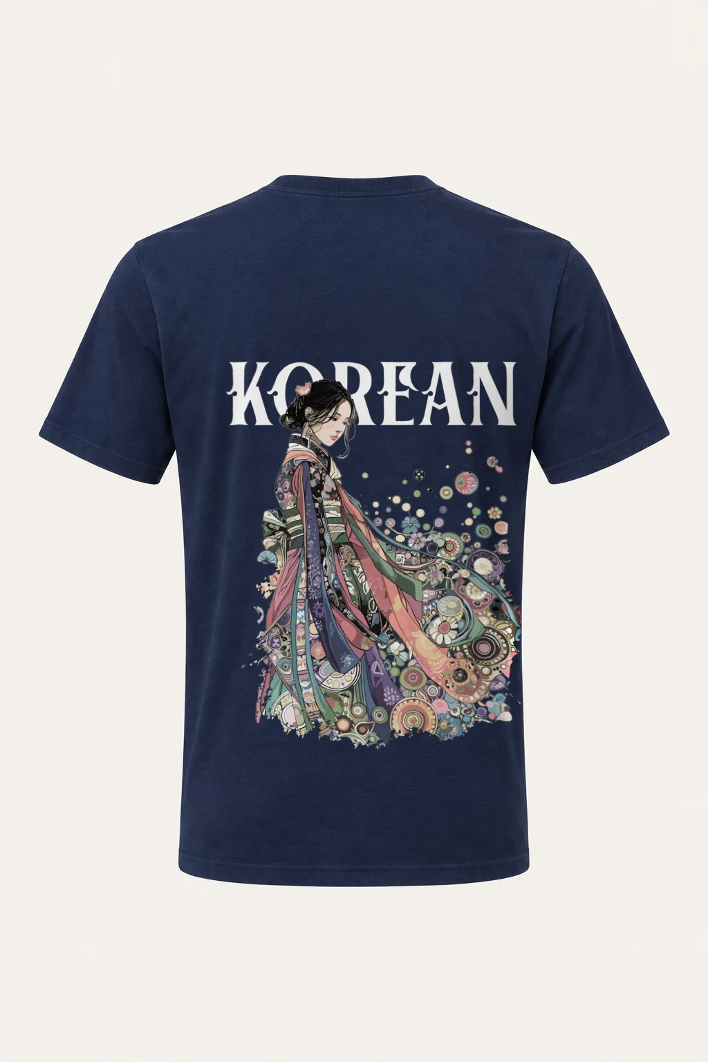 "Floral Kimono Muse" Heavyweight Unisex Crewneck T-shirt | Gildan 5000