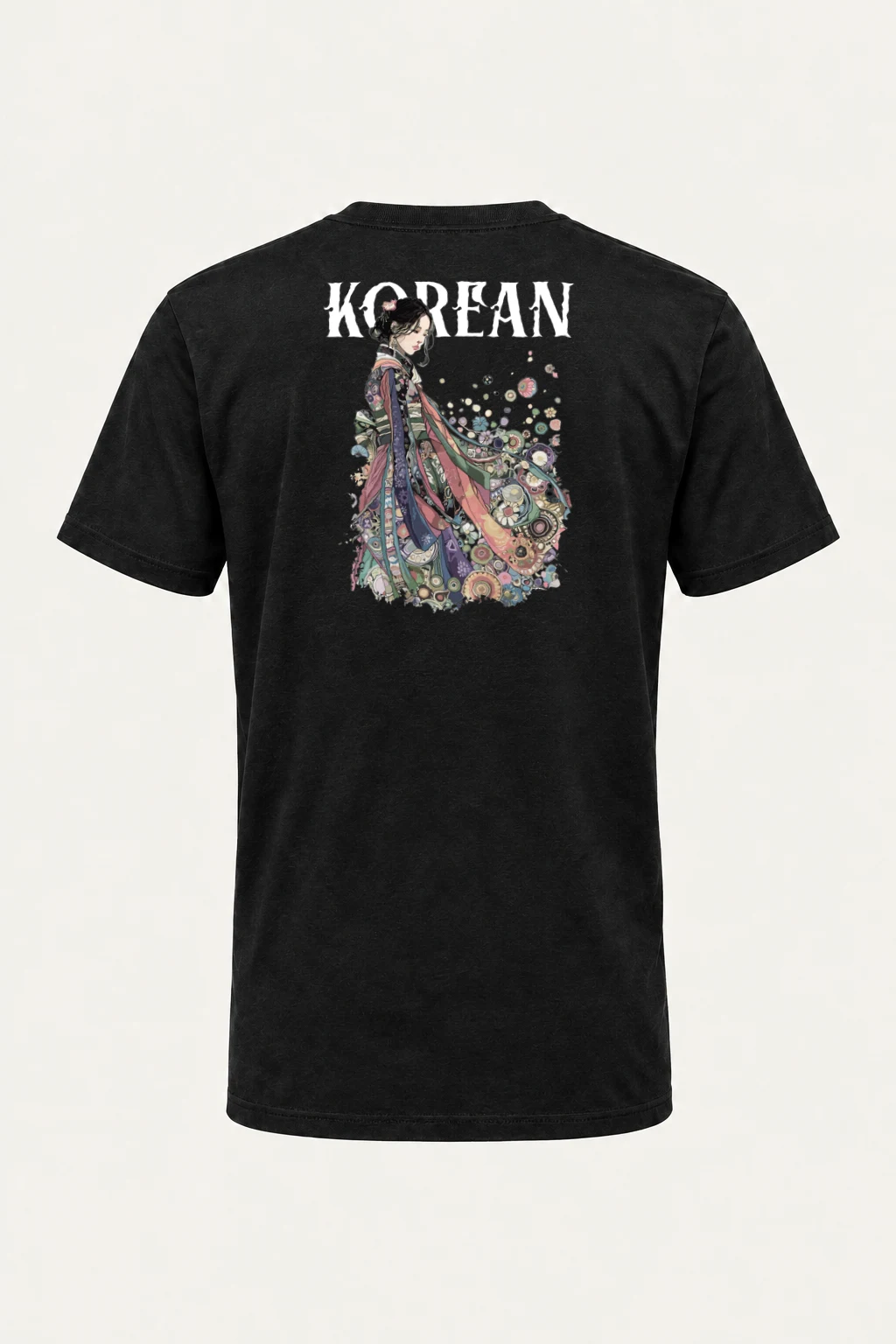 "Floral Kimono Muse" Heavyweight Unisex Crewneck T-shirt | Gildan 5000