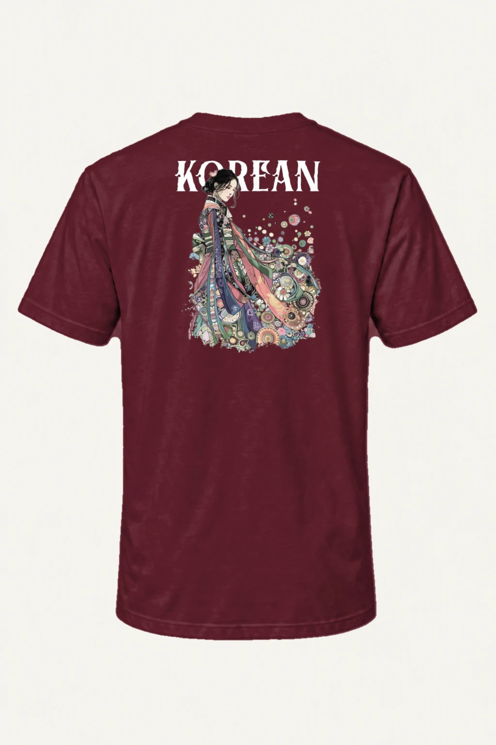 "Floral Kimono Muse" Heavyweight Unisex Crewneck T-shirt | Gildan 5000