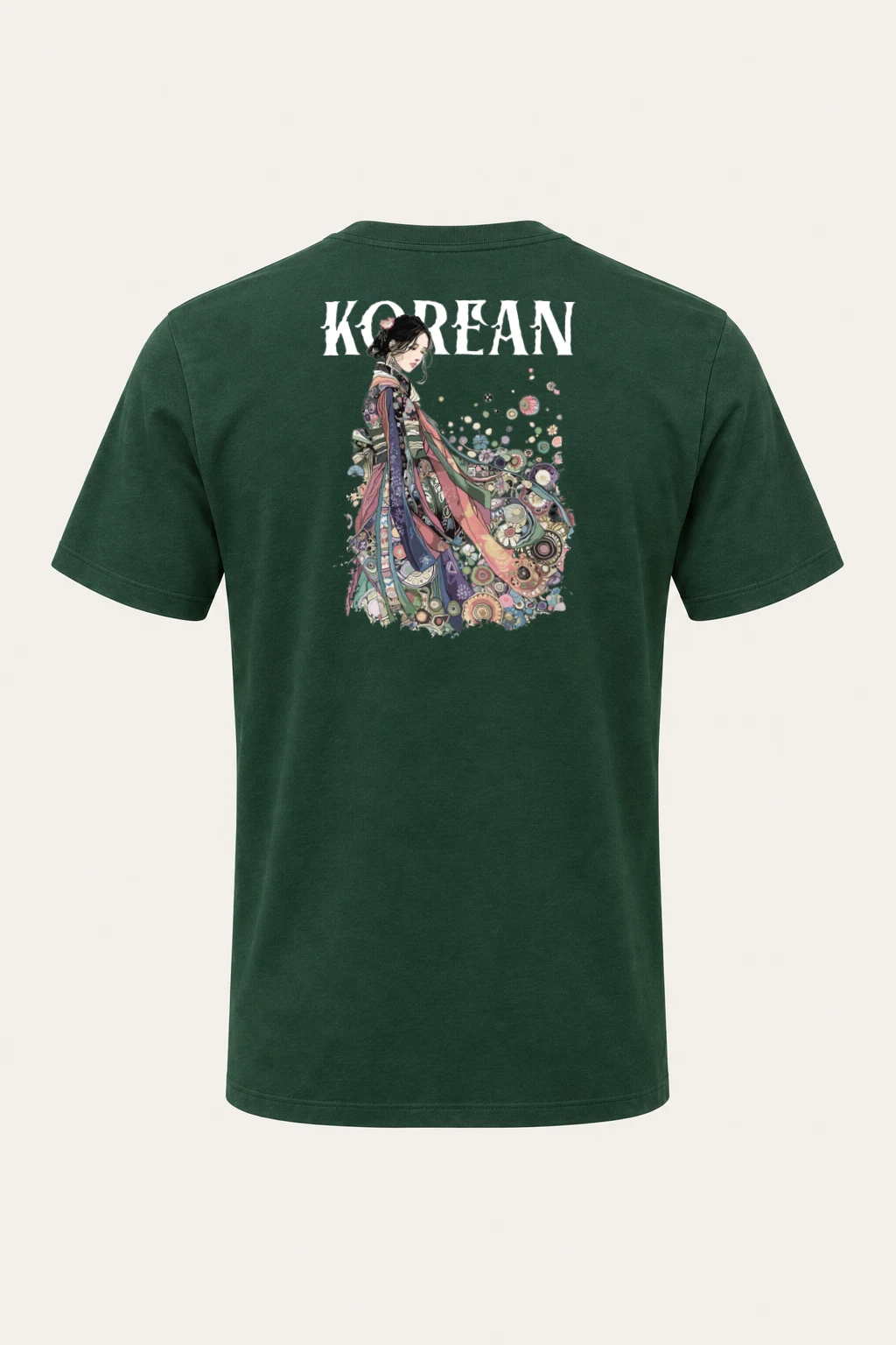 "Floral Kimono Muse" Heavyweight Unisex Crewneck T-shirt | Gildan 5000
