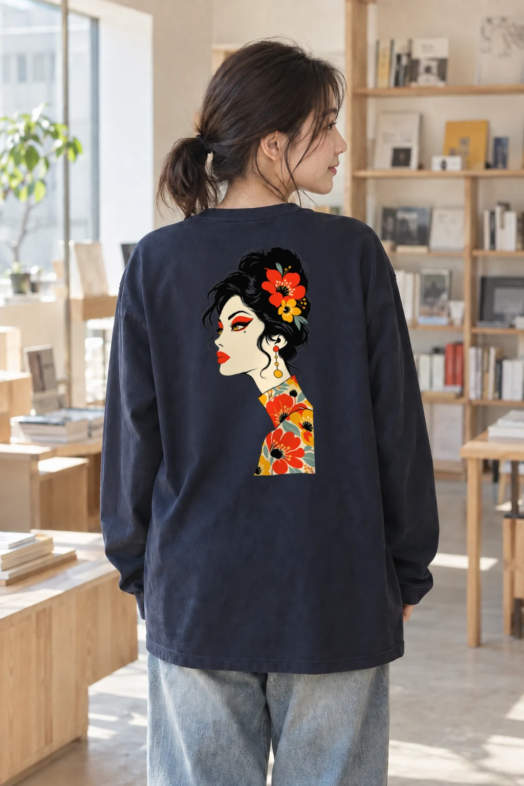 "Floral Kimono Muse" Unisex Longsleeve T-shirt | Gildan 2400