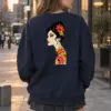 "Floral Kimono Profile" Heavy Blend Unisex Crewneck Sweatshirt | Gildan 18000