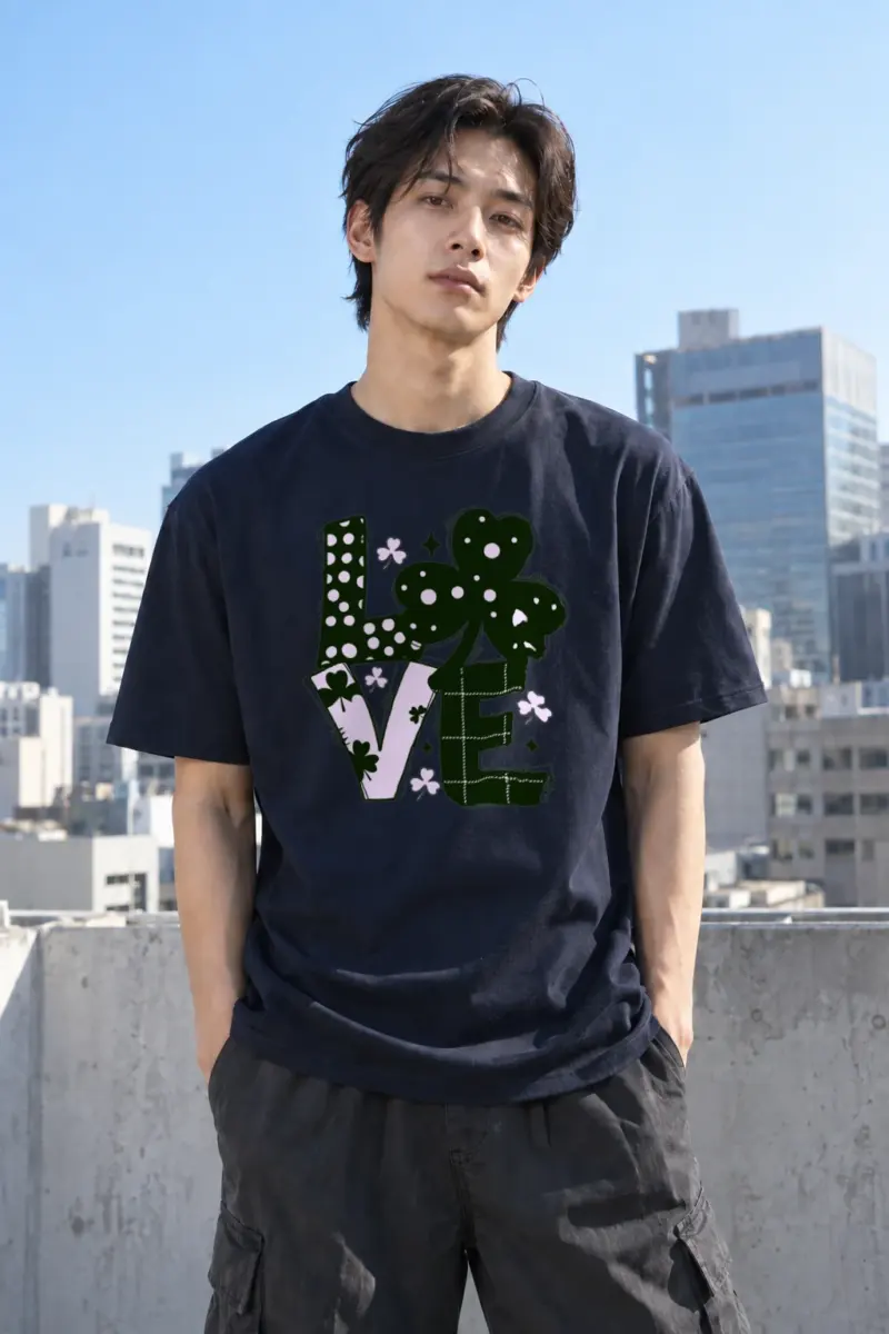 "Floral Love Lettering" Heavyweight Unisex Crewneck T-shirt | Gildan 5000