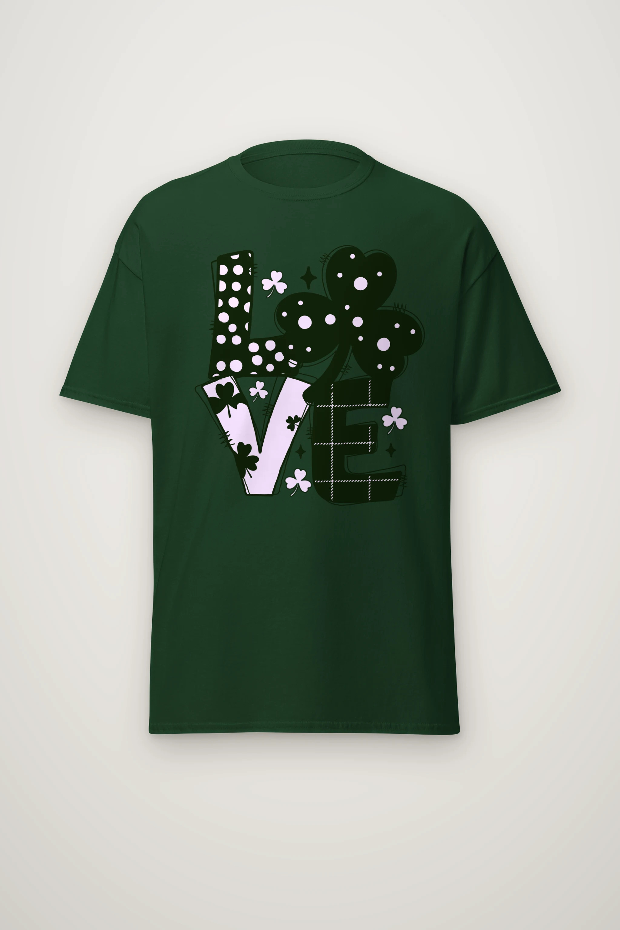 "Floral Love Lettering" Heavyweight Unisex Crewneck T-shirt