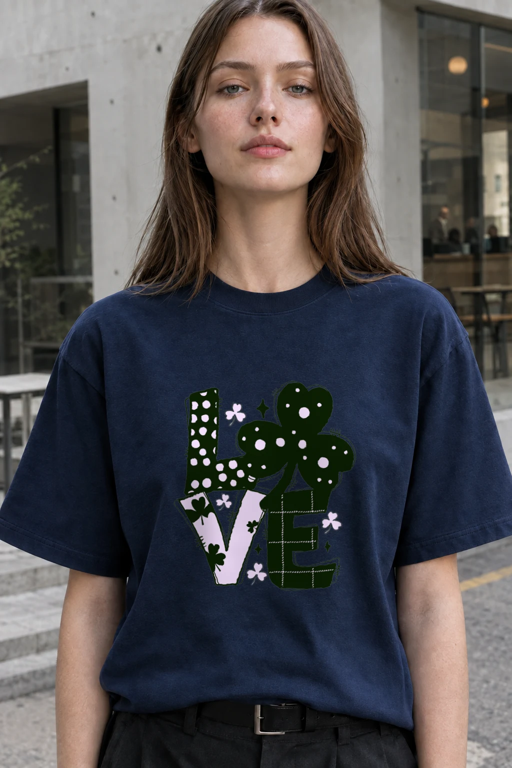 "Floral Love Lettering" Heavyweight Unisex Crewneck T-shirt | Gildan 5000