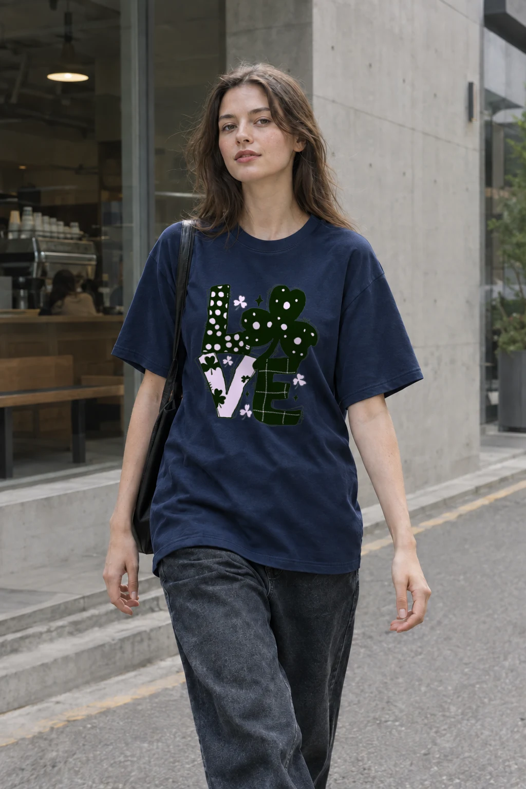"Floral Love Lettering" Heavyweight Unisex Crewneck T-shirt | Gildan 5000