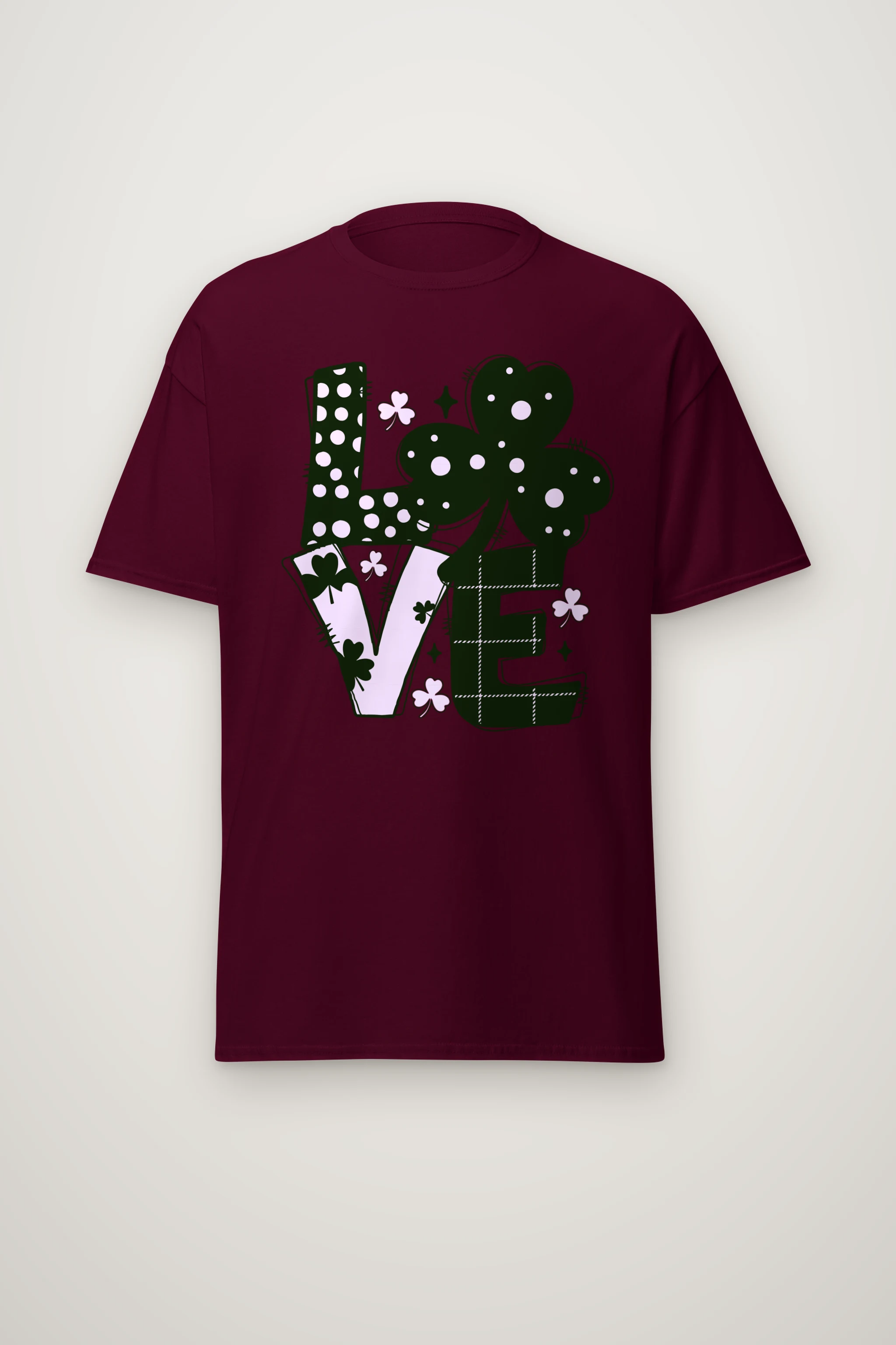 "Floral Love Lettering" Heavyweight Unisex Crewneck T-shirt