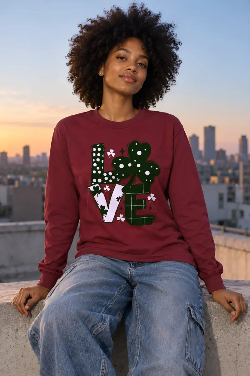 "Floral Love Lettering" Unisex Longsleeve T-shirt