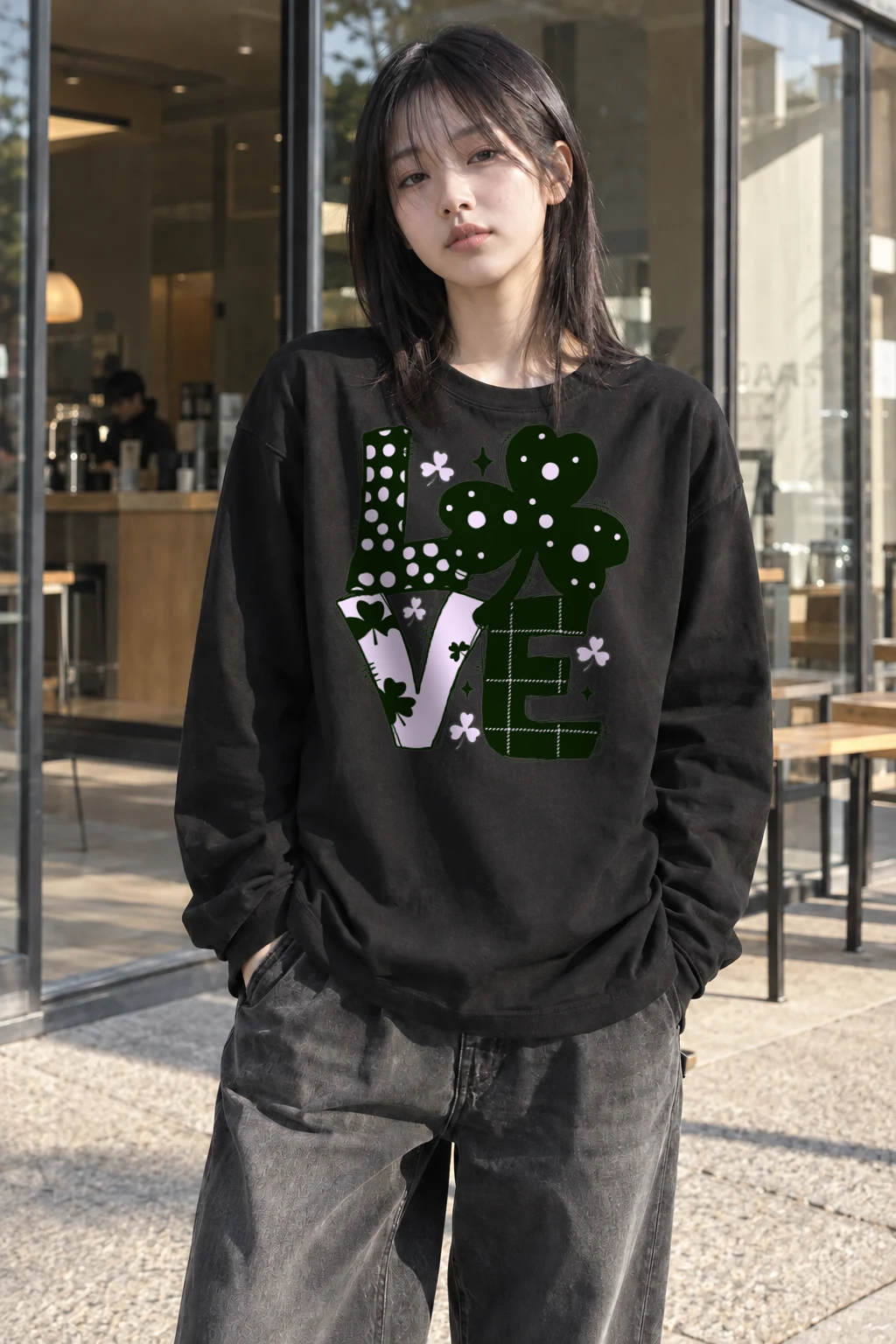 "Floral Love Lettering" Unisex Longsleeve T-shirt | Gildan 2400