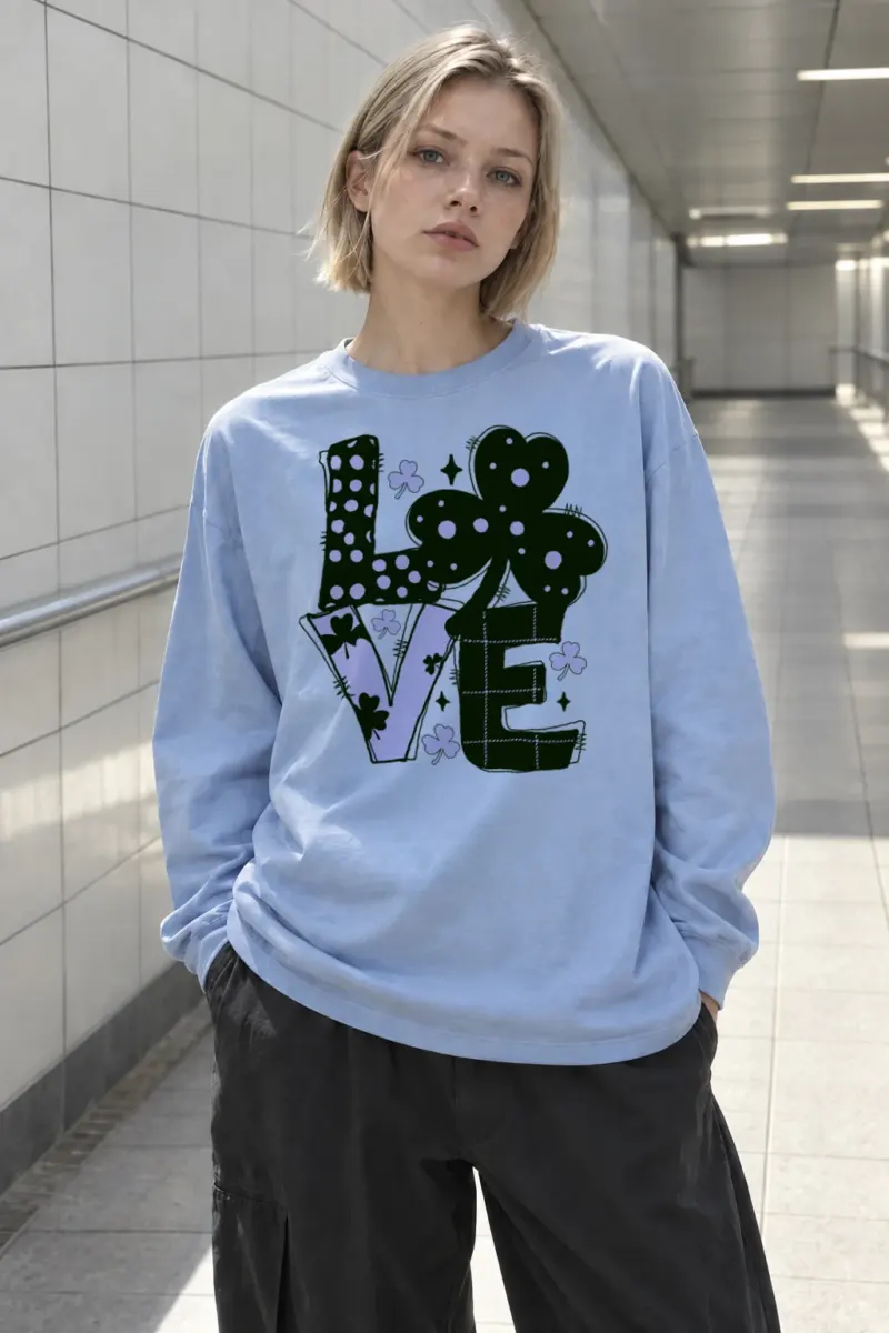 “Floral Love Lettering” Unisex Longsleeve T-shirt | Gildan 2400