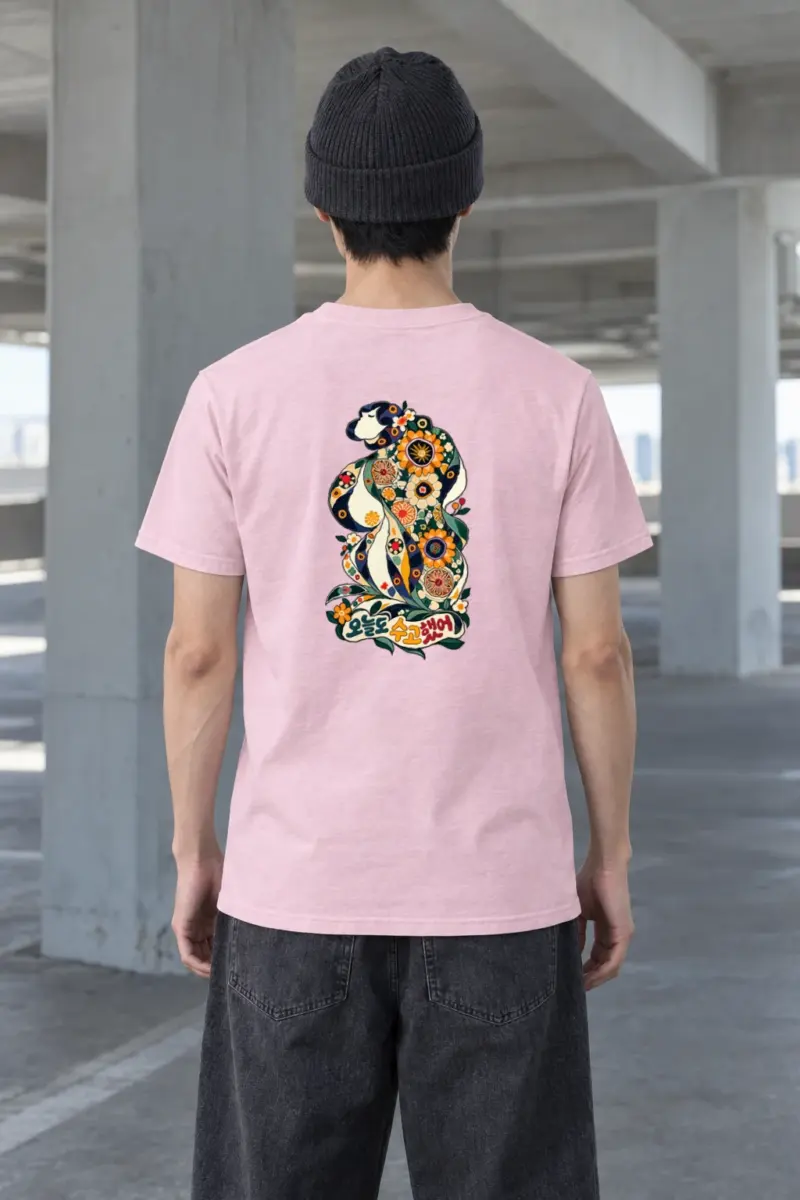 "Floral Profile" Heavyweight Unisex Crewneck T-shirt