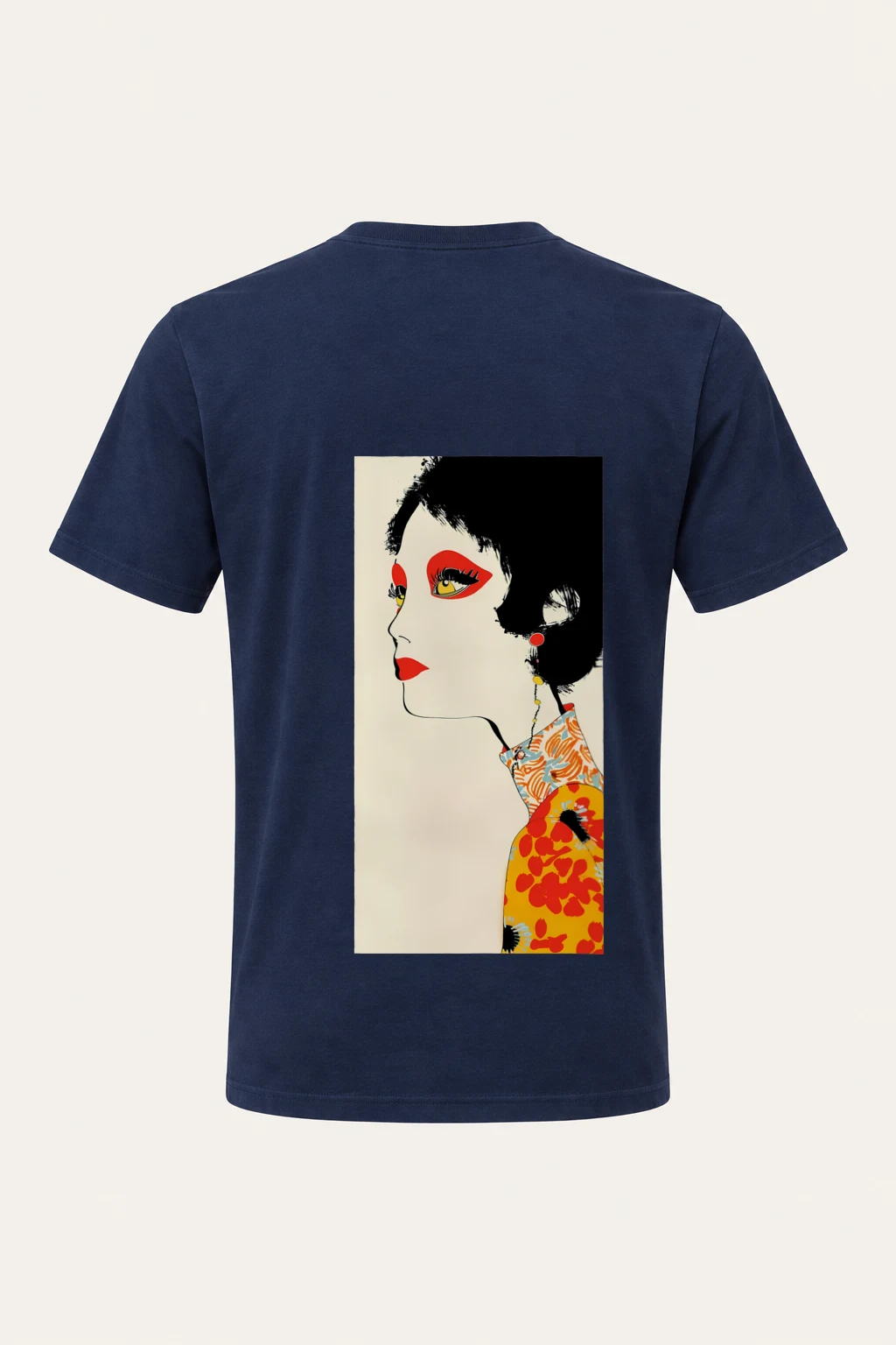 "Floral Profile Pop" Heavyweight Unisex Crewneck T-shirt | Gildan 5000