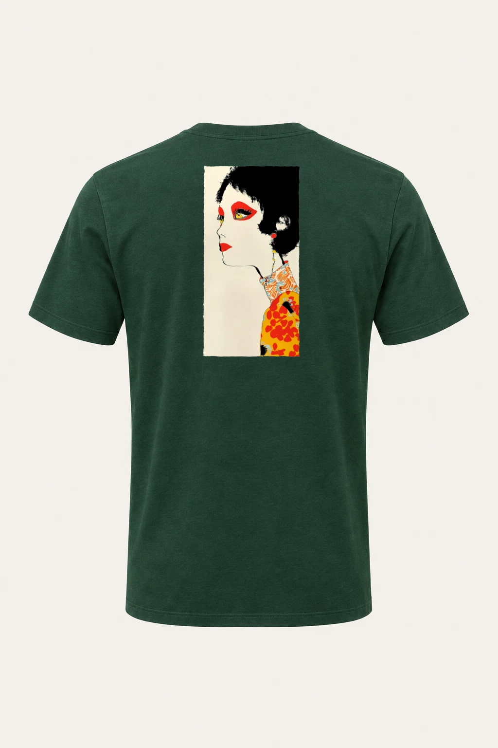 "Floral Profile Pop" Heavyweight Unisex Crewneck T-shirt | Gildan 5000