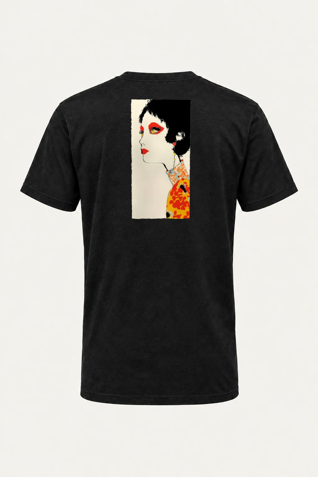 "Floral Profile Pop" Heavyweight Unisex Crewneck T-shirt | Gildan 5000