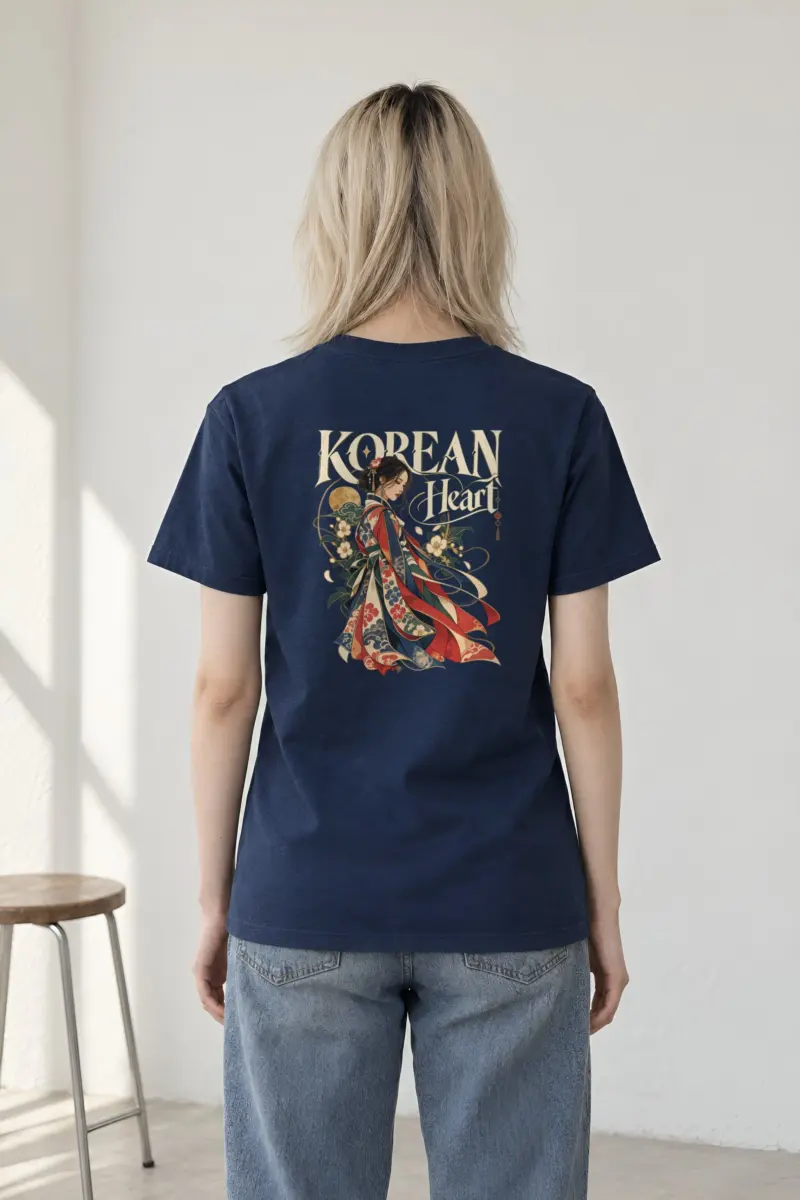 "Floral Robe Woman" Heavyweight Unisex Crewneck T-shirt