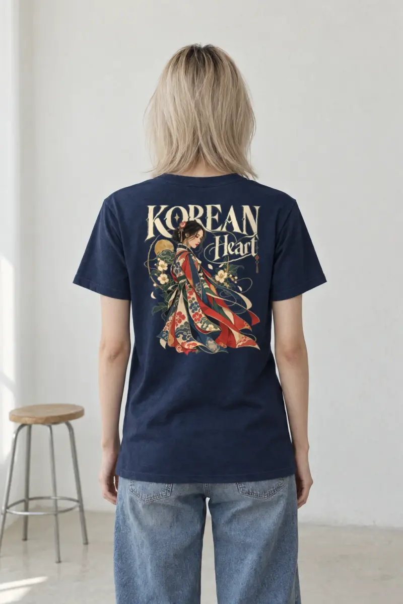 "Floral Robe Woman" Heavyweight Unisex Crewneck T-shirt | Gildan 5000