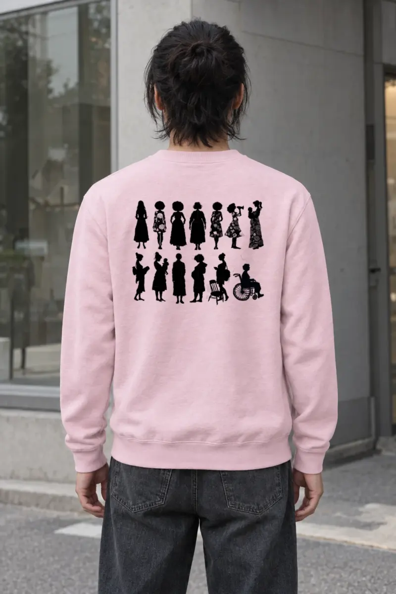 "Floral Silhouette Sisters" Heavy Blend Unisex Crewneck Sweatshirt