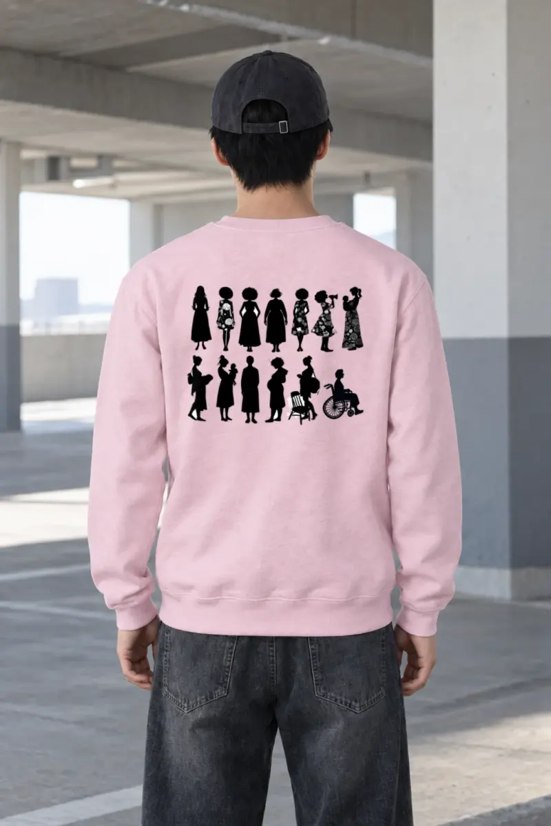 "Floral Silhouette Sisters" Heavy Blend Unisex Crewneck Sweatshirt