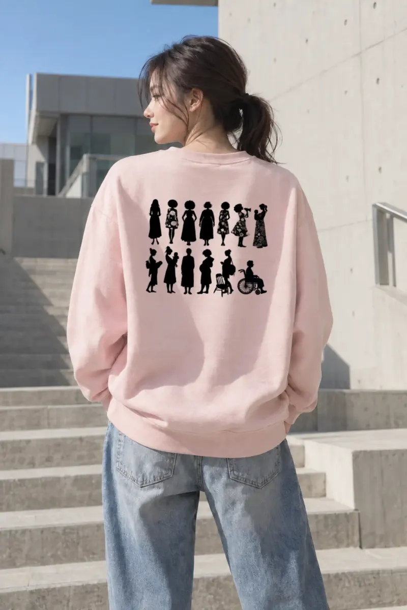 "Floral Silhouette Sisters" Heavy Blend Unisex Crewneck Sweatshirt | Gildan 18000