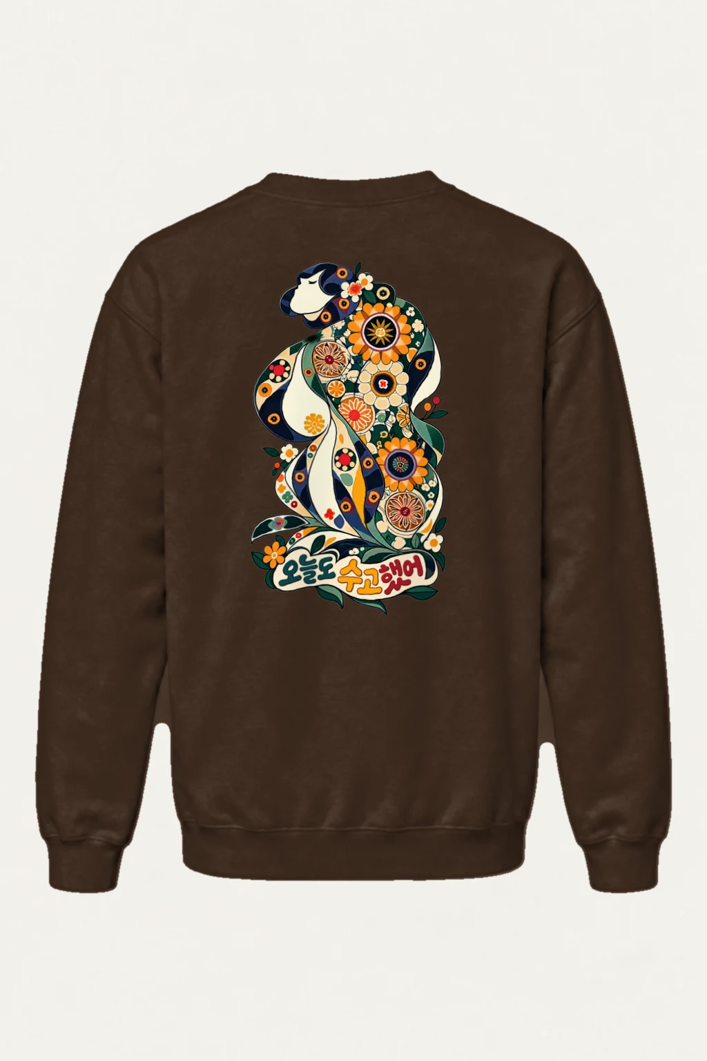 "Floral Woman Profile" Heavy Blend Unisex Crewneck Sweatshirt | Gildan 18000