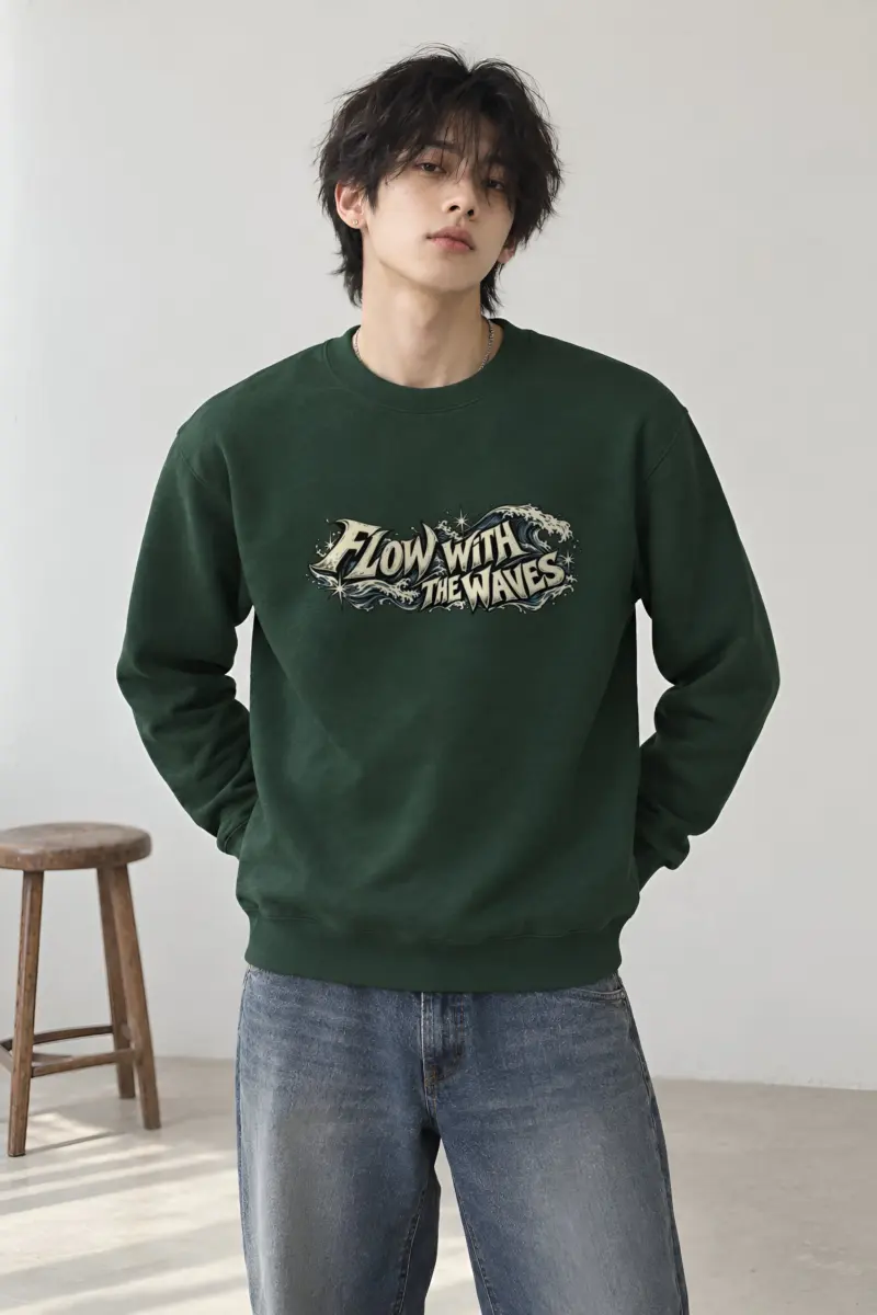 "Flow With The Waves" Heavy Blend Unisex Crewneck Sweatshirt