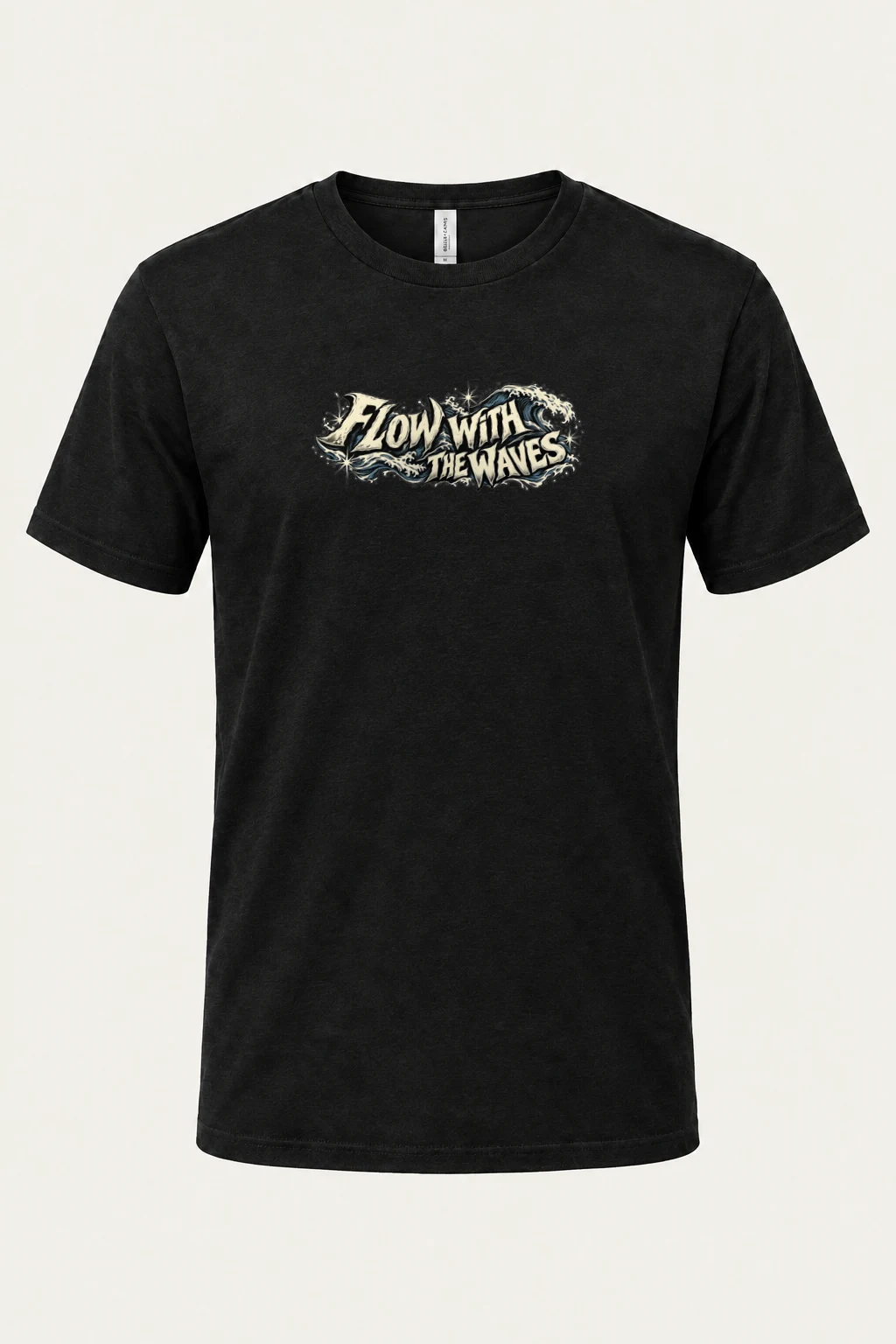 "Flow With The Waves" Heavyweight Unisex Crewneck T-shirt | Gildan 5000