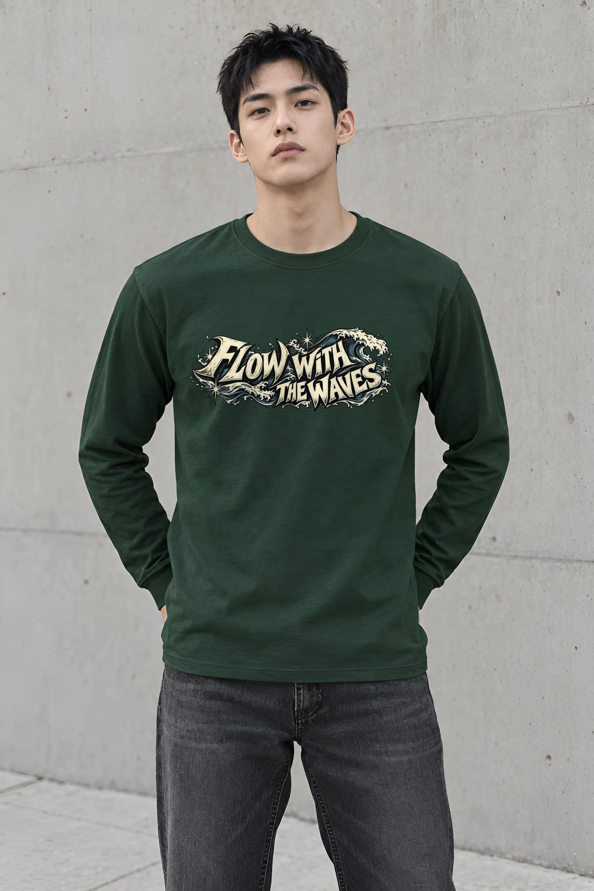 "Flow With The Waves" Unisex Longsleeve T-shirt