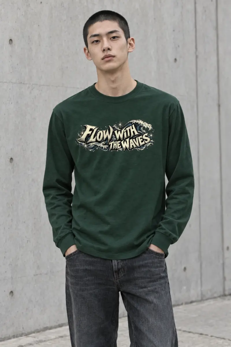 "Flow With The Waves" Unisex Longsleeve T-shirt | Gildan 2400