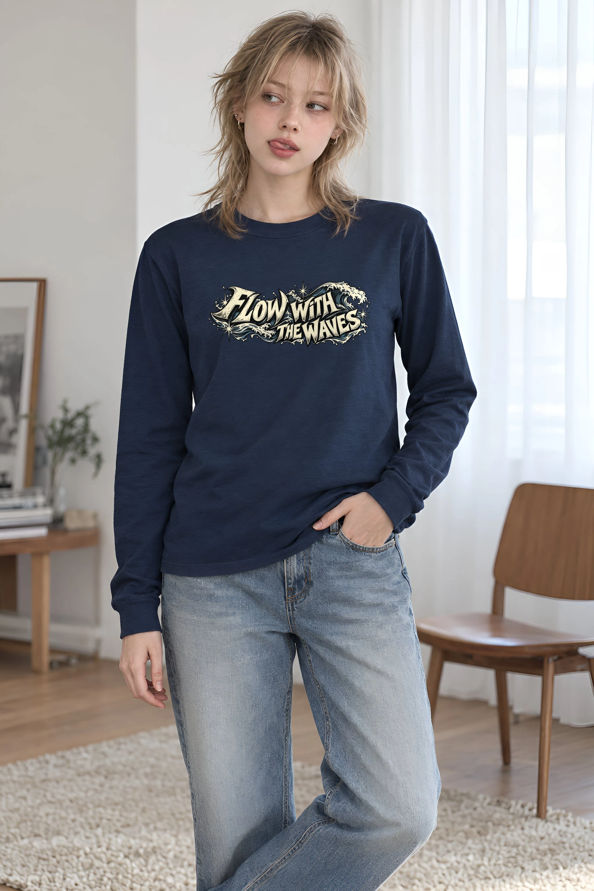"Flow With The Waves" Unisex Longsleeve T-shirt
