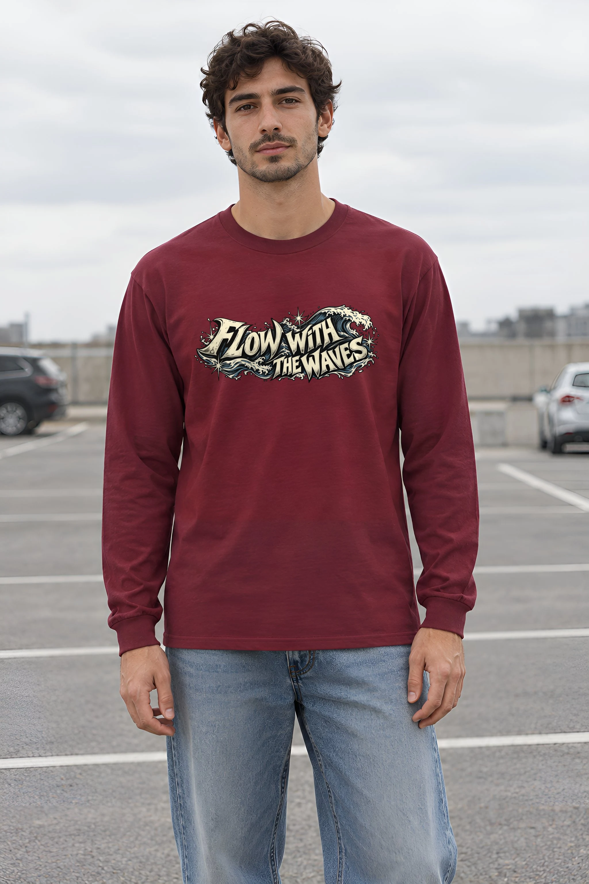 "Flow With The Waves" Unisex Longsleeve T-shirt