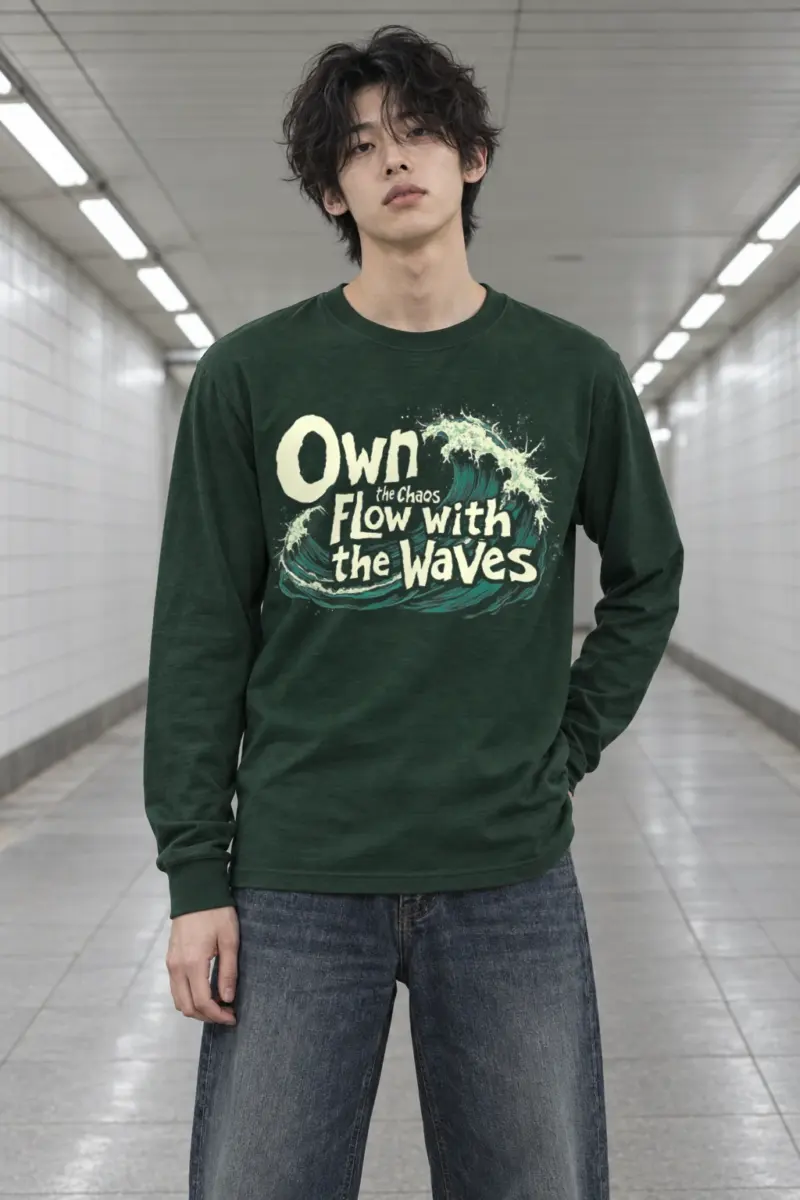 "Flow With Waves" Unisex Longsleeve T-shirt | Gildan 2400