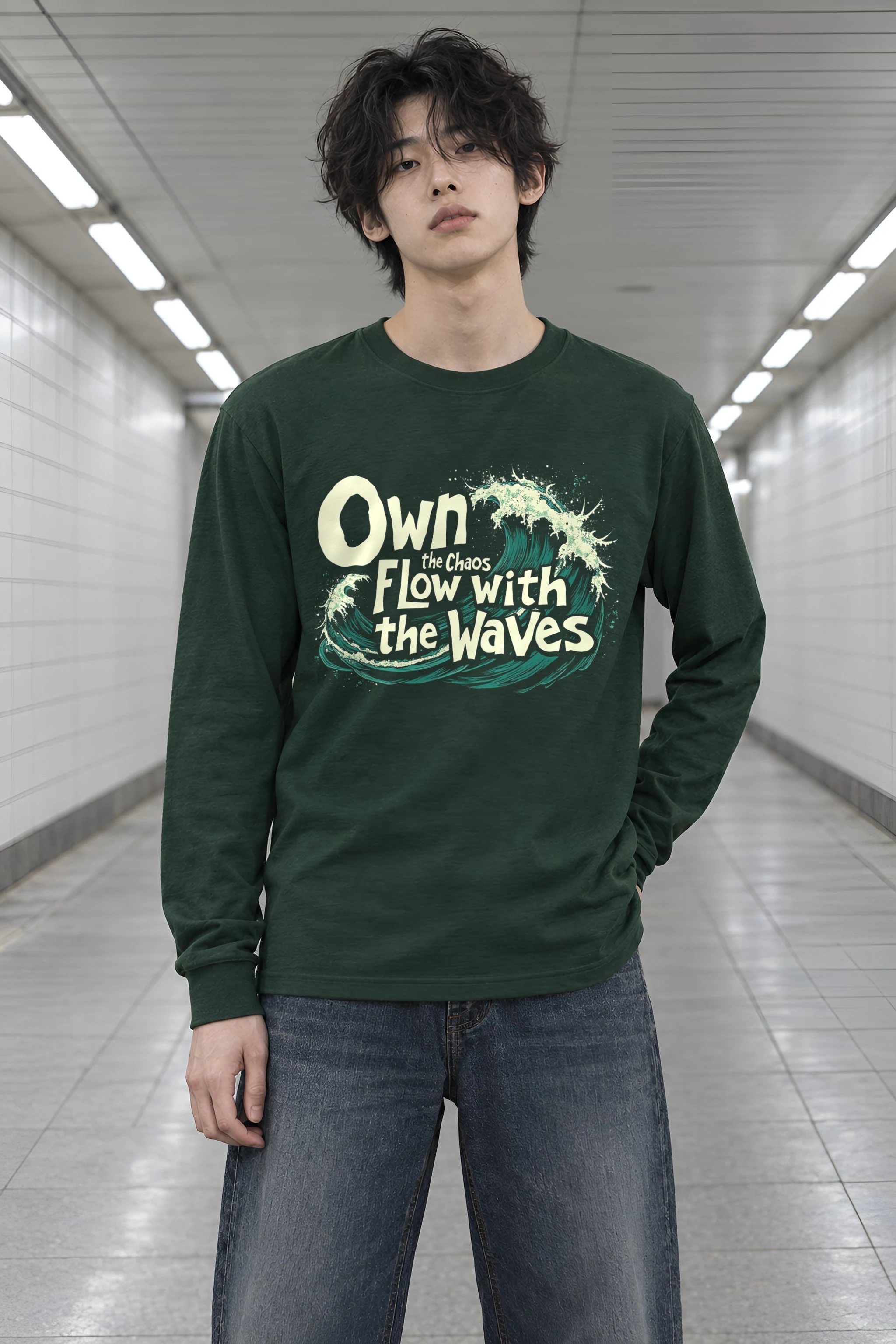 "Flow With Waves" Unisex Longsleeve T-shirt
