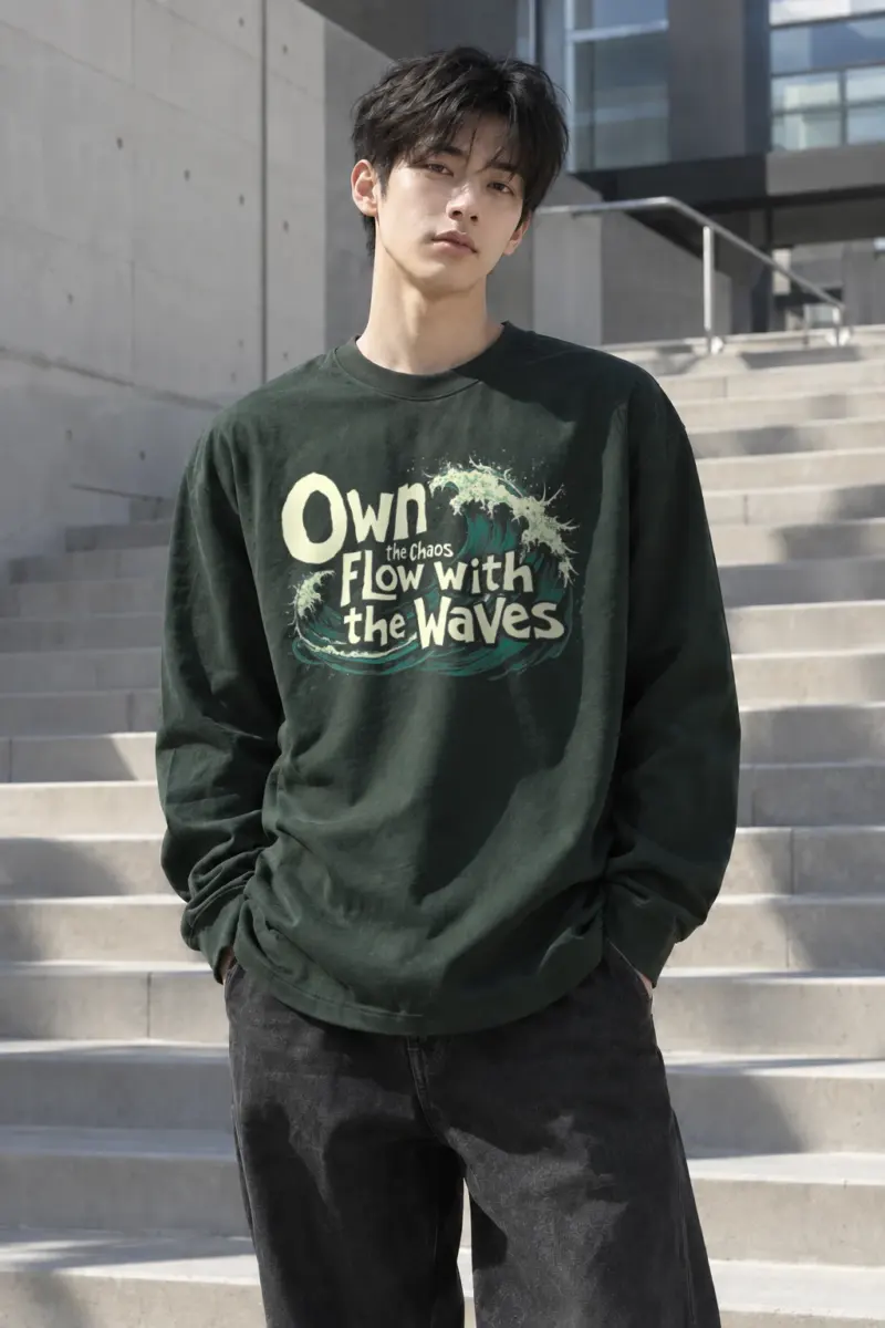 "Flow With Waves" Unisex Longsleeve T-shirt | Gildan 2400