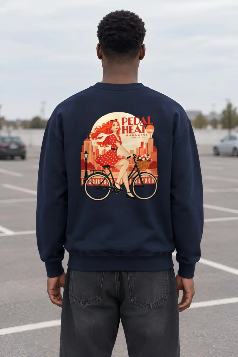 "Flower Basket Cyclist" Heavy Blend Unisex Crewneck Sweatshirt