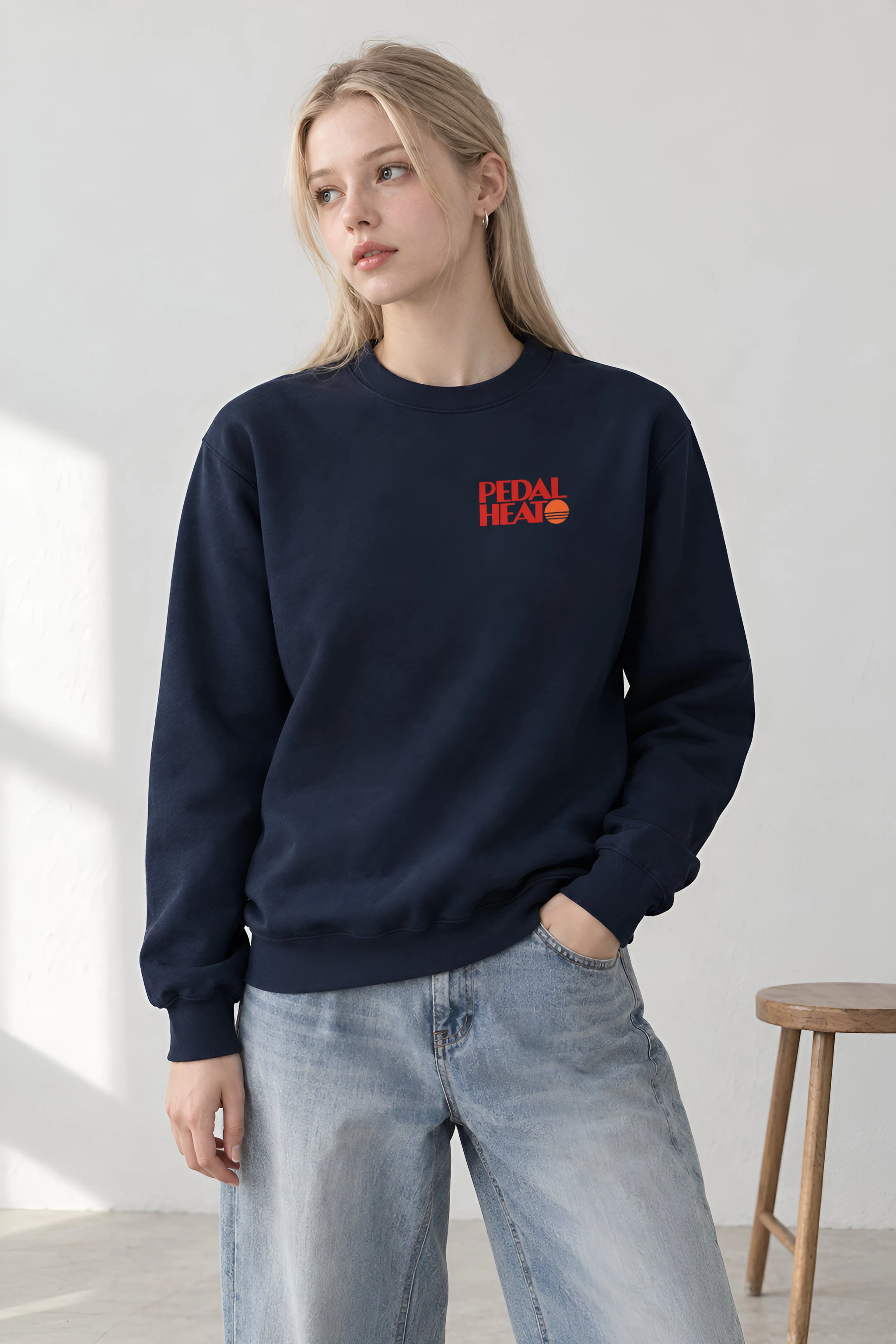 "Flower Basket Cyclist" 1 Crewneck Sweatshirt