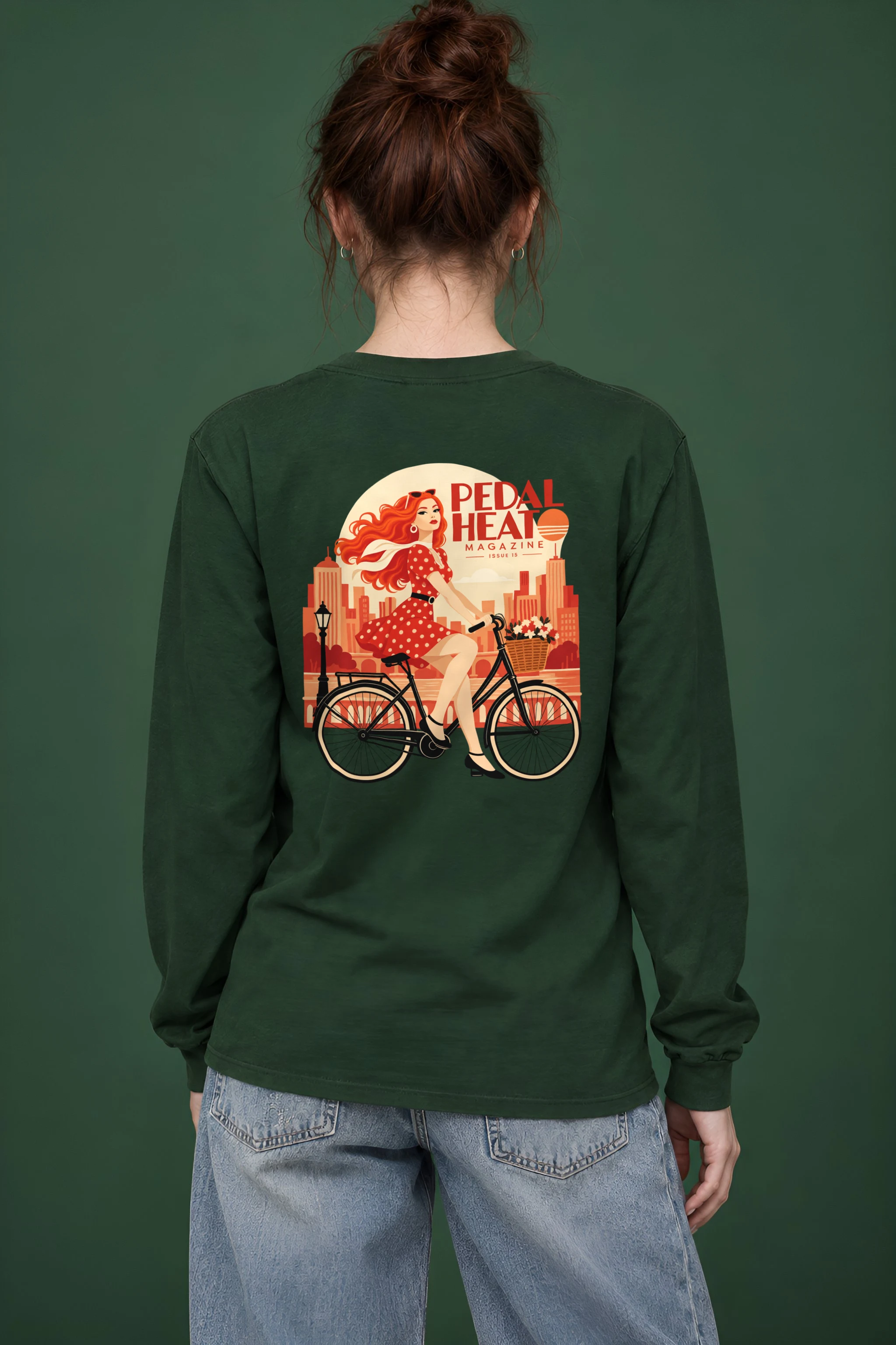 "Flower Basket Cyclist" Unisex Longsleeve T-shirt