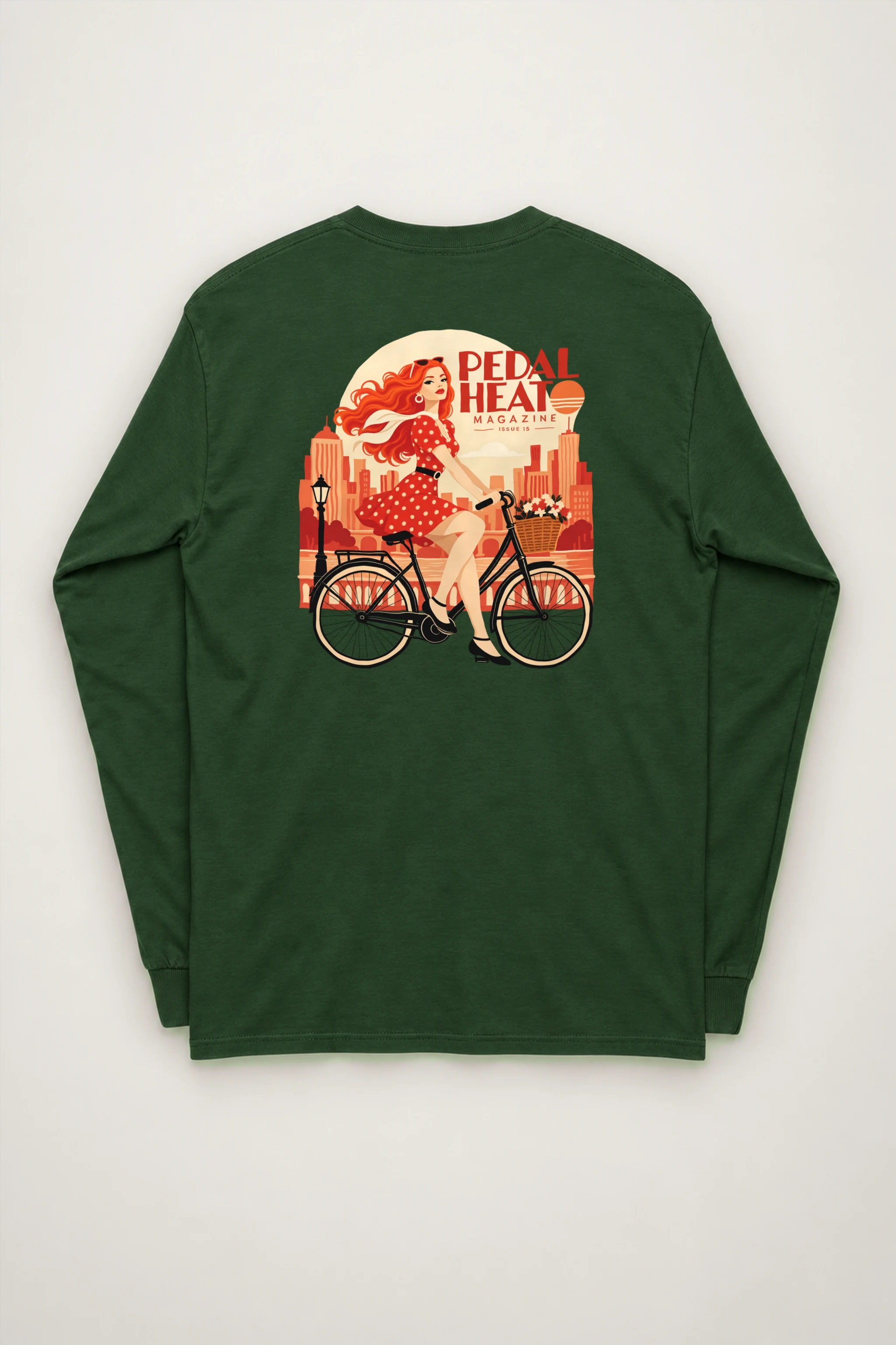 "Flower Basket Cyclist" Unisex Longsleeve T-shirt