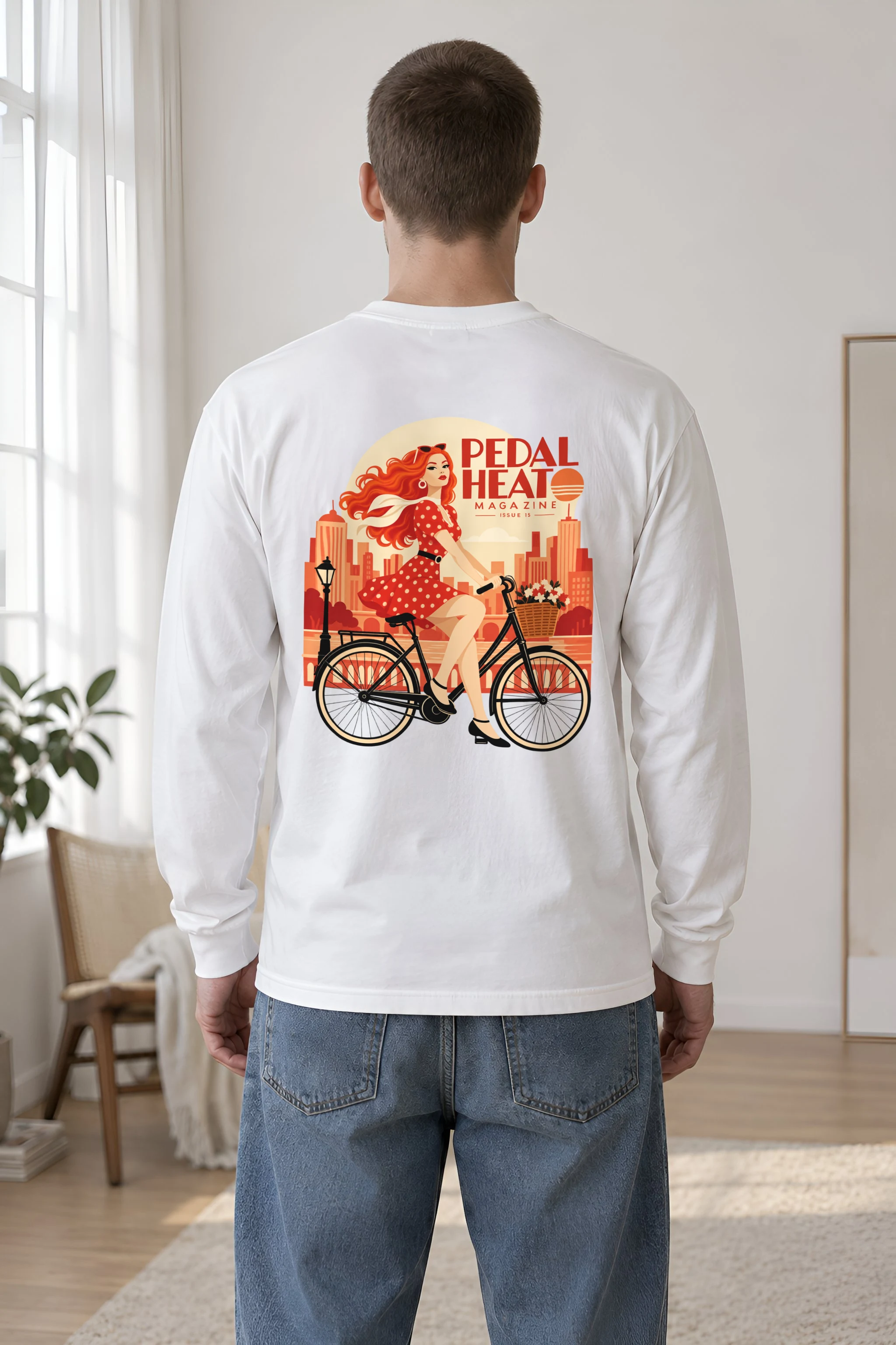 "Flower Basket Cyclist" Unisex Longsleeve T-shirt