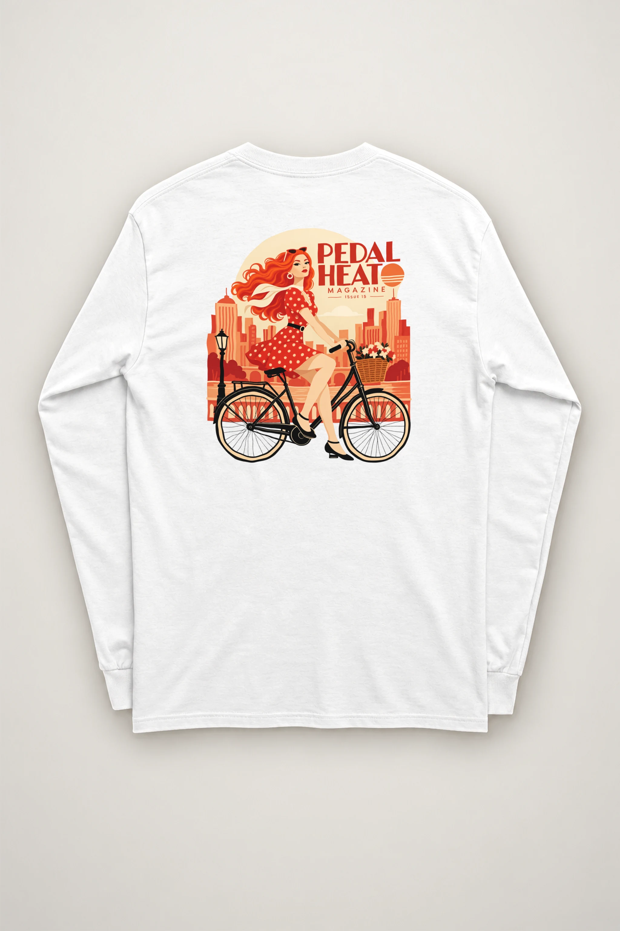 "Flower Basket Cyclist" Unisex Longsleeve T-shirt
