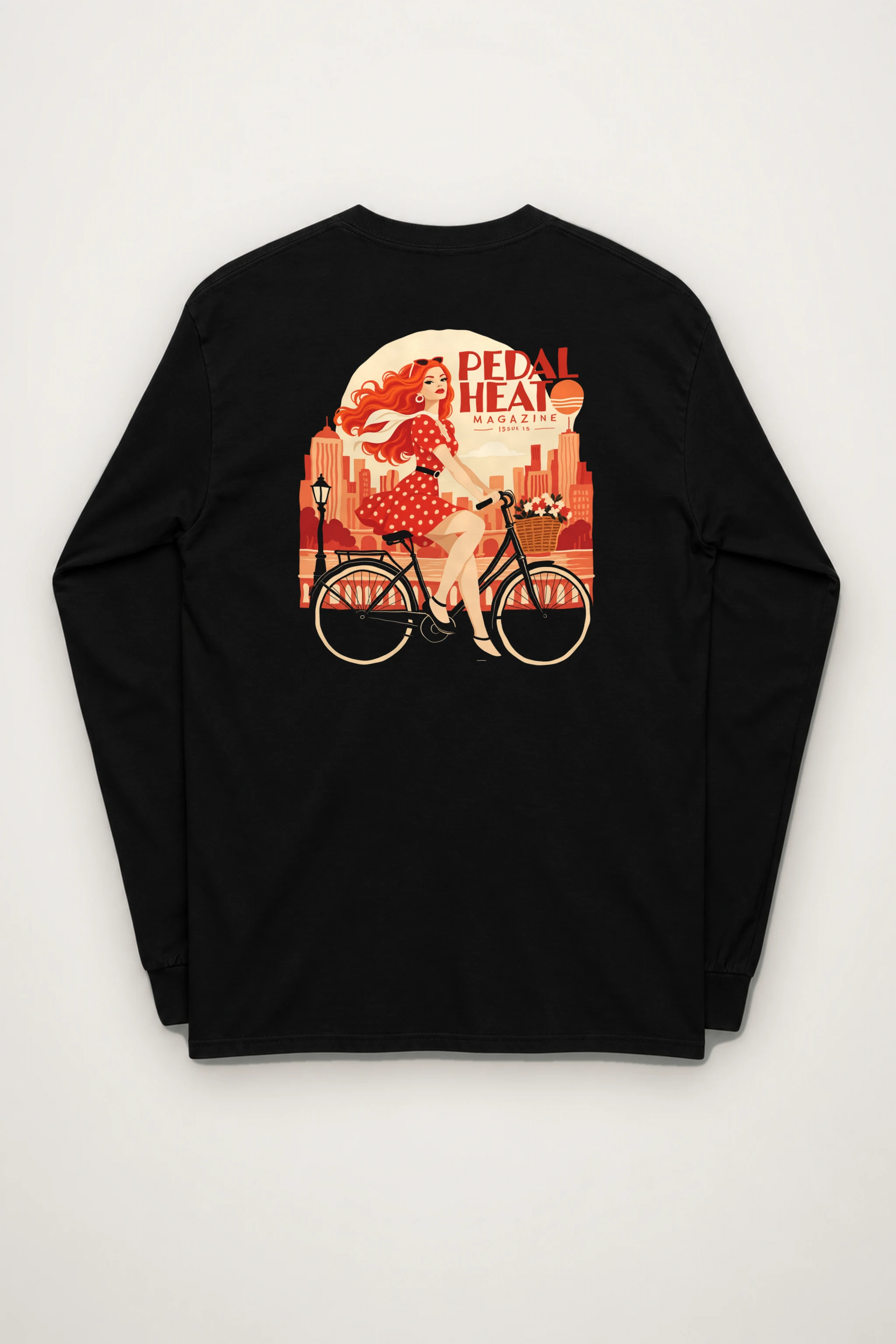 "Flower Basket Cyclist" Unisex Longsleeve T-shirt